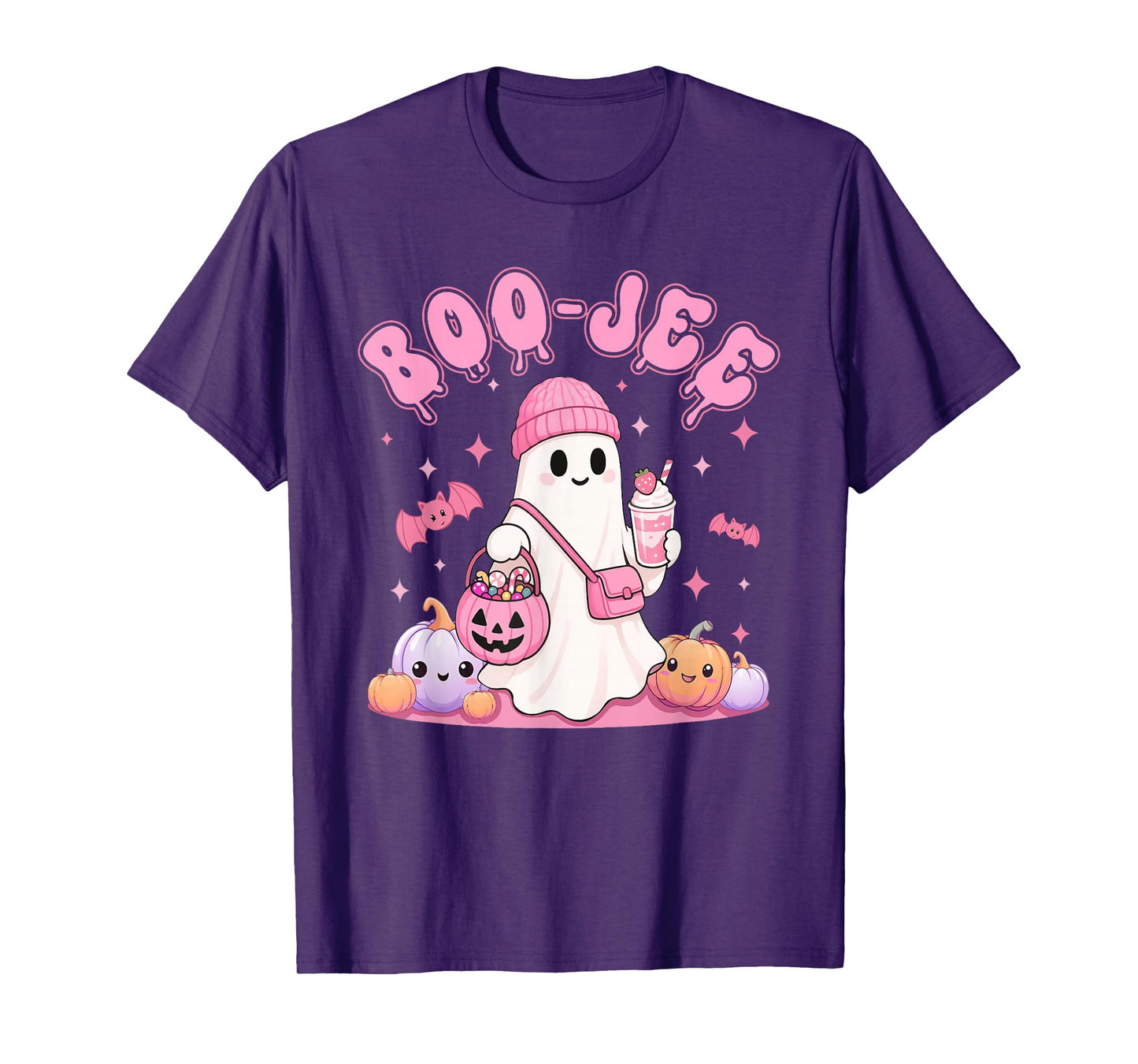 Coquette Leopard Ghost Coffee Boo-JEE Halloween Boujee Ghost T-Shirt