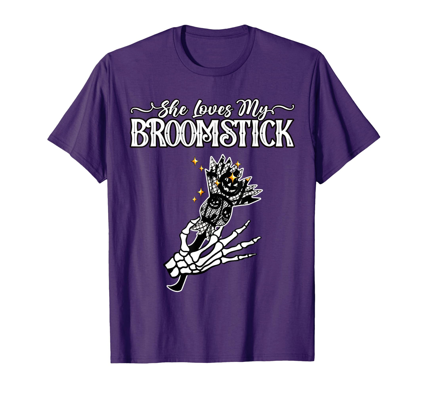 She Loves My Broomstick I Like Her Pumpkins Couple Halloween T-Shirt