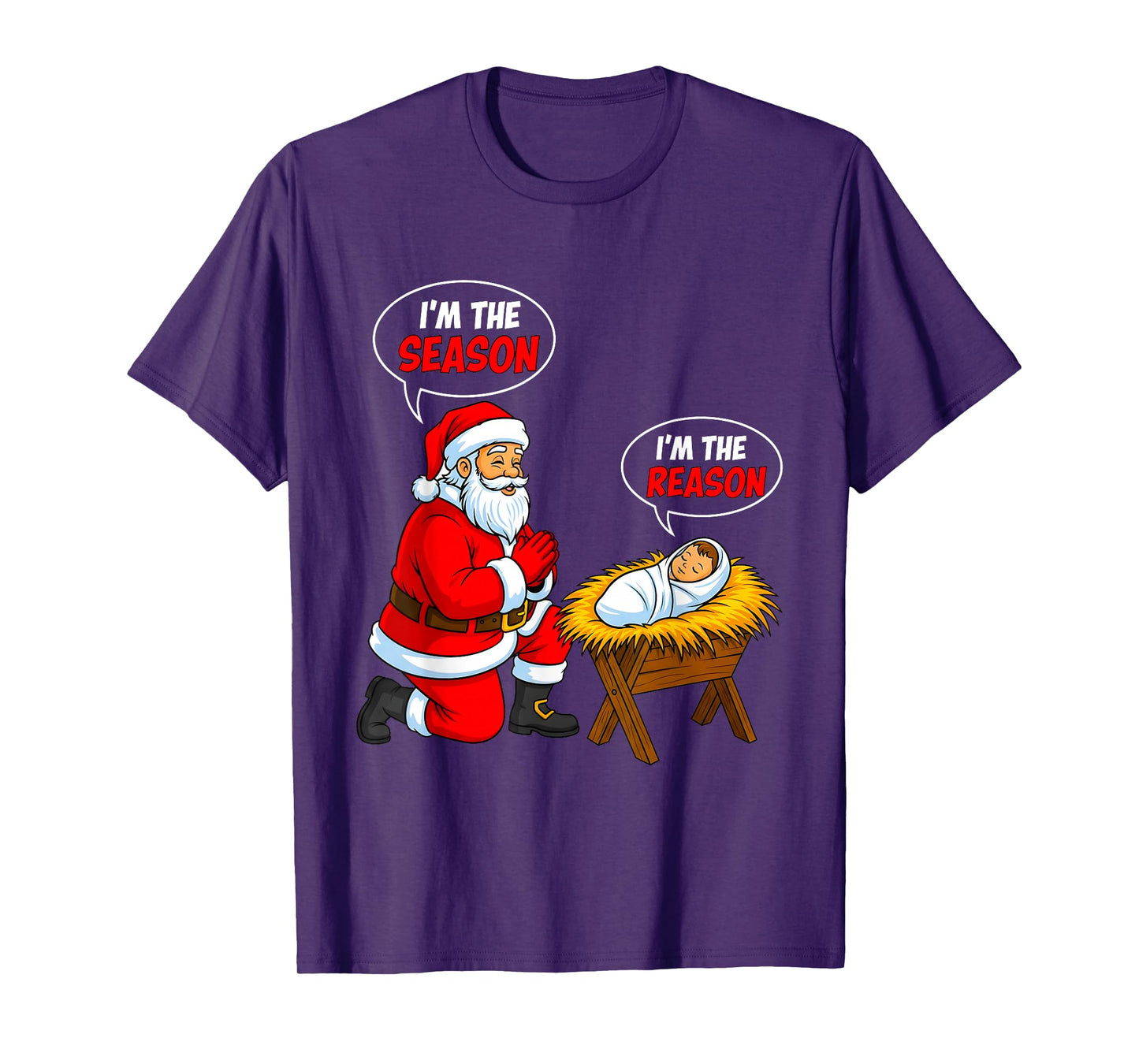 I'm The Season Santa I'm The Reason Jesus Funny Christmas T-Shirt
