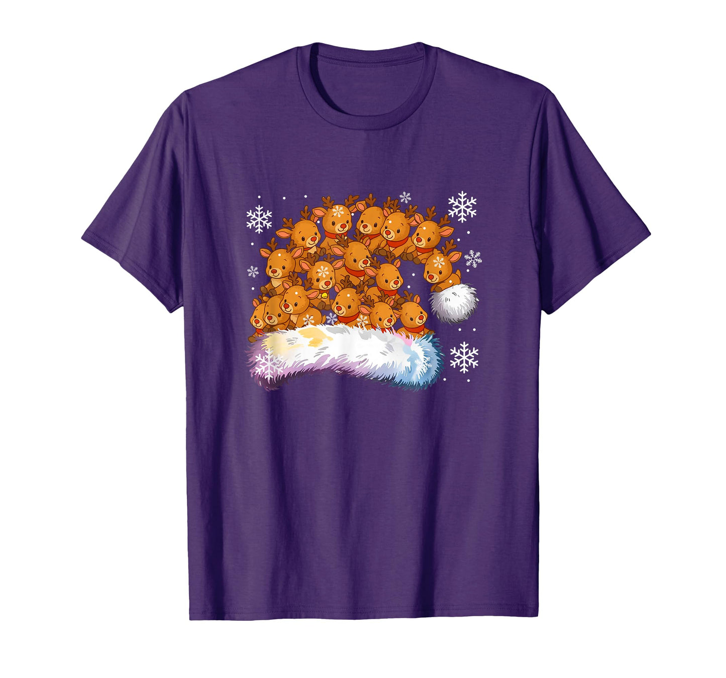 Group Cute Reindeer Xmas Hat Shape Matching Family Kids T-Shirt