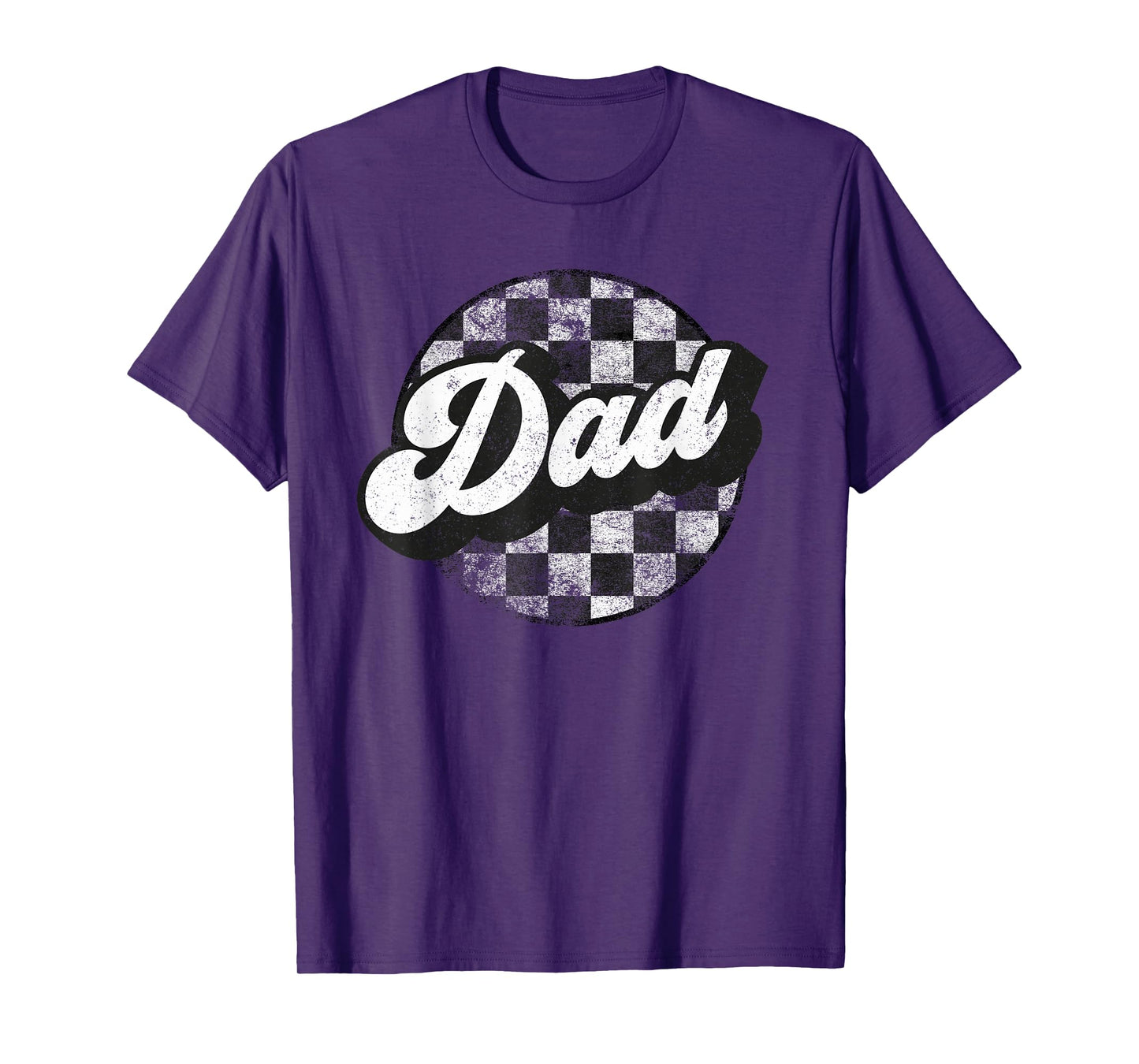 Funny Retro Checkered Dad Race Vintage Matching Family T-Shirt