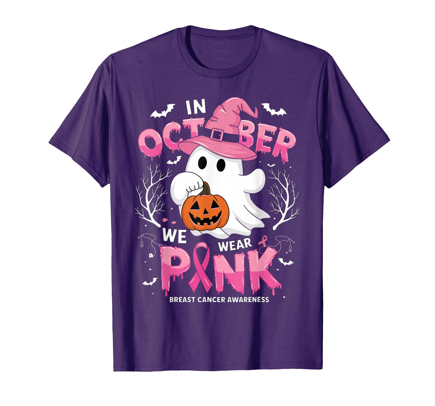 in October We Wear Pink Shirt Breast Cancer Shirts for Women T-Shirt