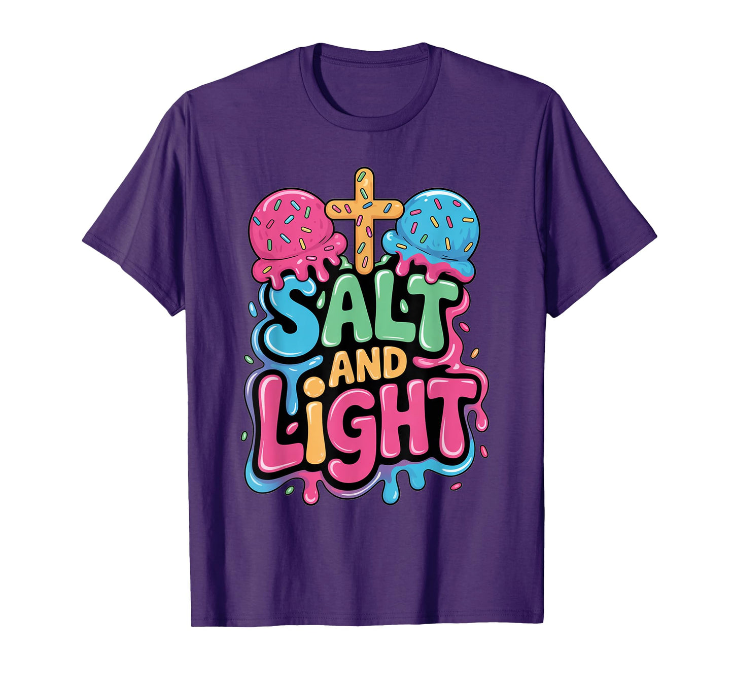 Salt and Light Ice Cream Drip Kids Jesus Christian Boys T-Shirt