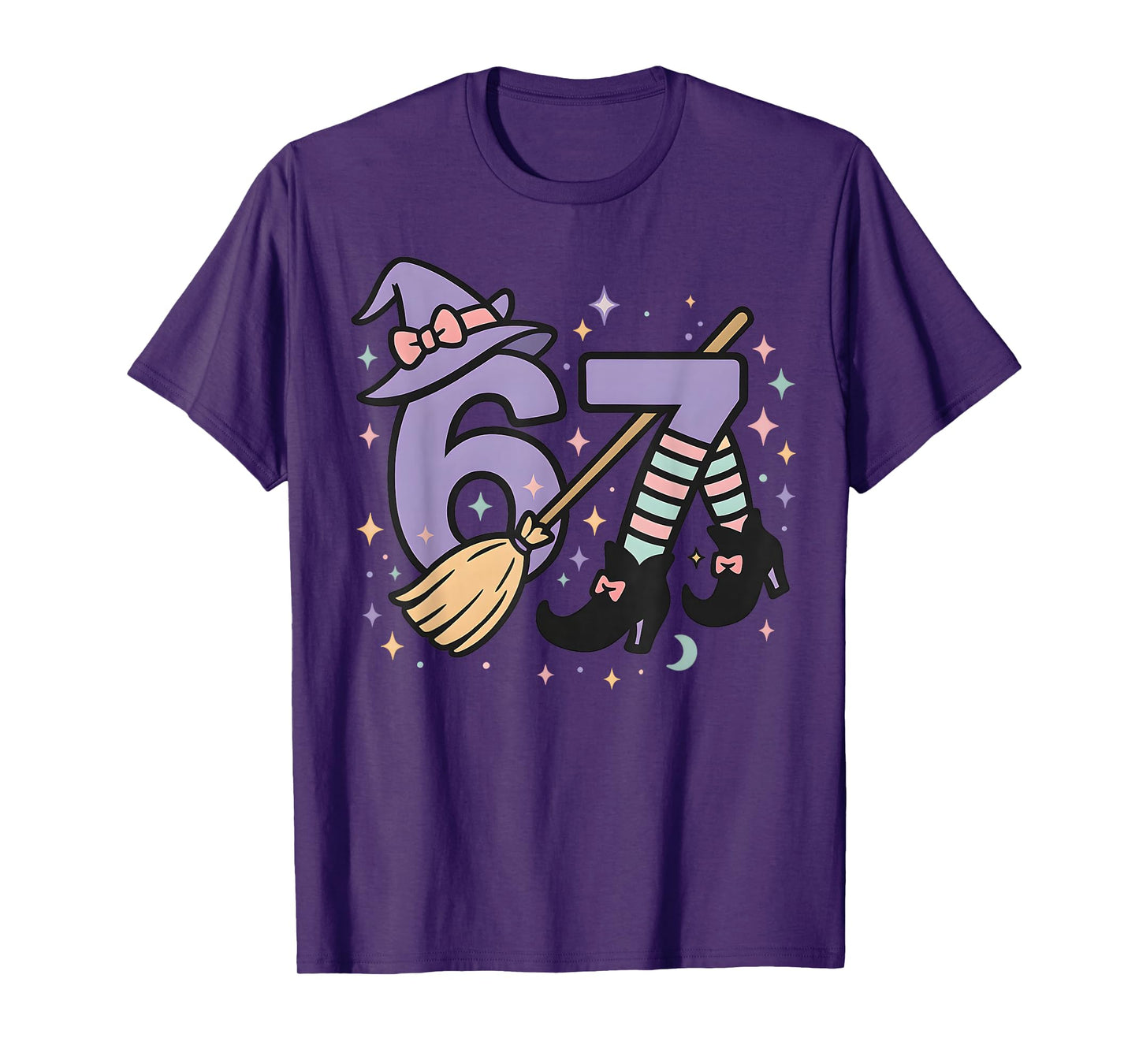 67 Halloween Girls Witch Six Seven 6 7 Brainrot Meme Kids T-Shirt