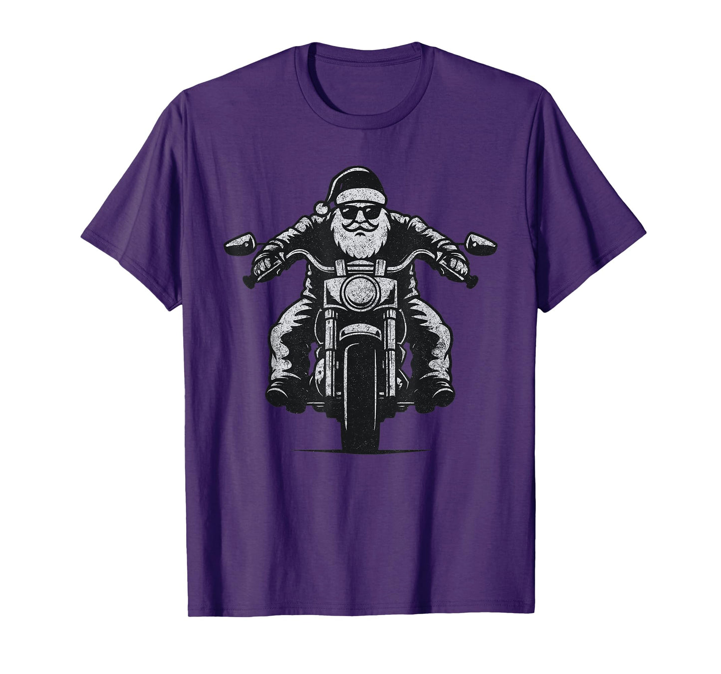 Santa Motorcycle Christmas Vintage Funny Biker Xmas T-Shirt