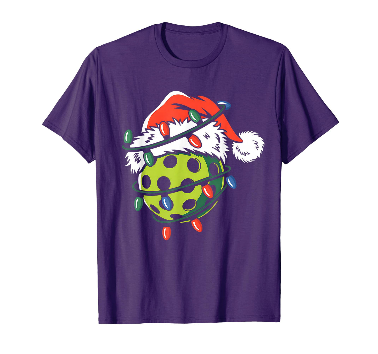 Pickle Ball Ball Santa Hat Xmas Funny Christmas Men Women T-Shirt