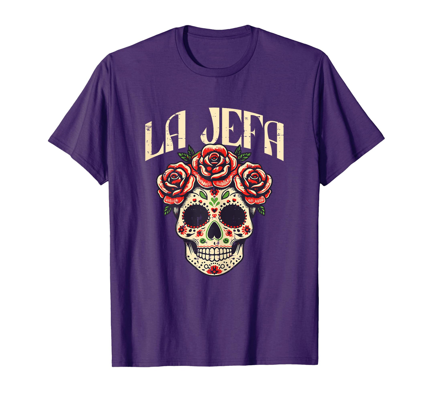 Mexican La Jefa Sugar Skull Cinco De Mayo Women Girls Kids T-Shirt