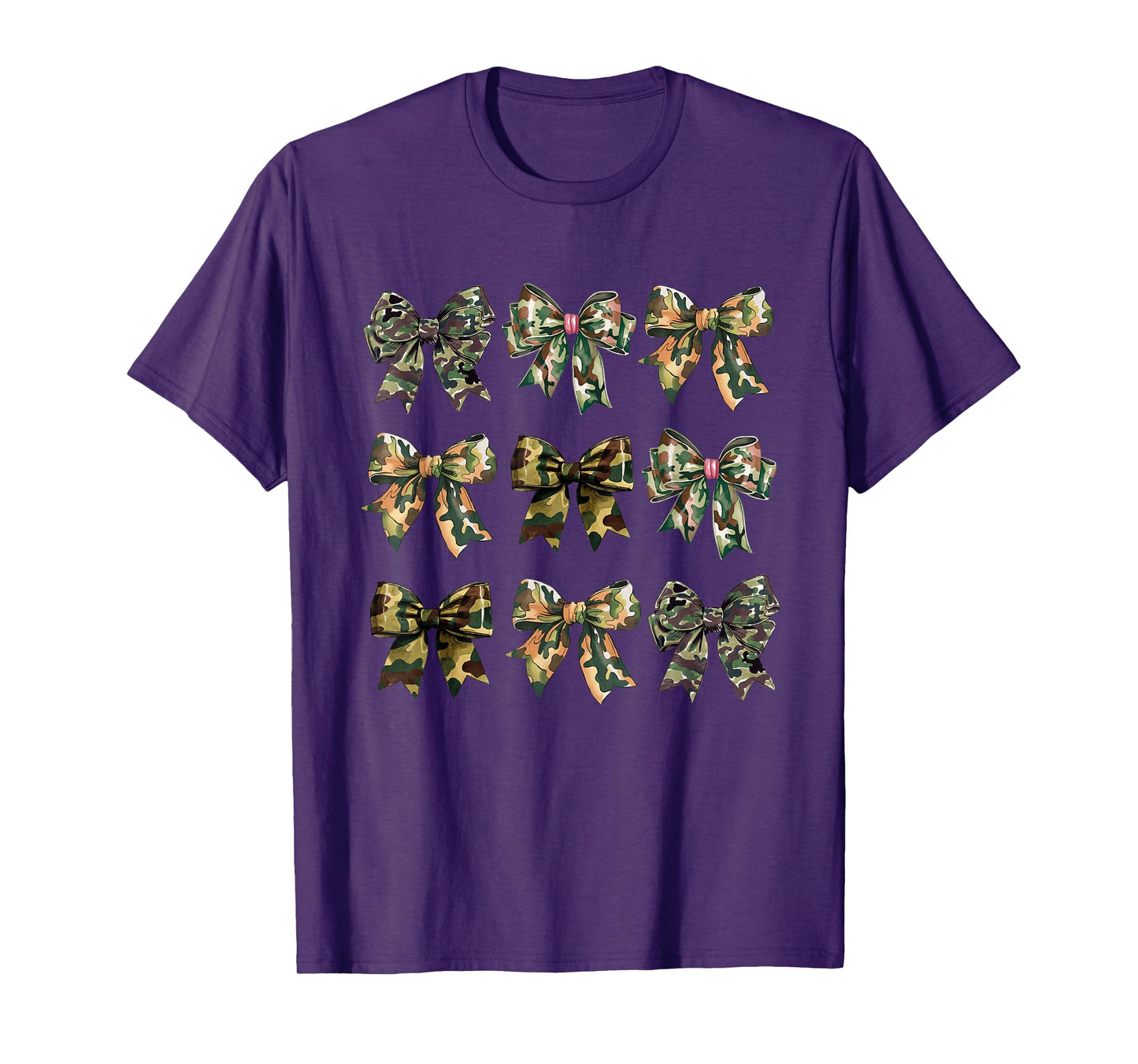 Camouflage Camo Bow Girls Camo Coquette Bow Hunting Women T-Shirt