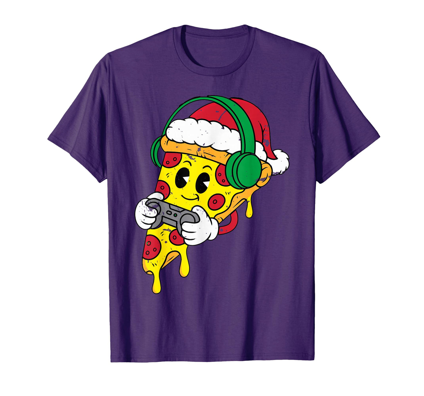 Christmas Gamer Pizza Video Gaming Men Boys Kids Teen Youth T-Shirt
