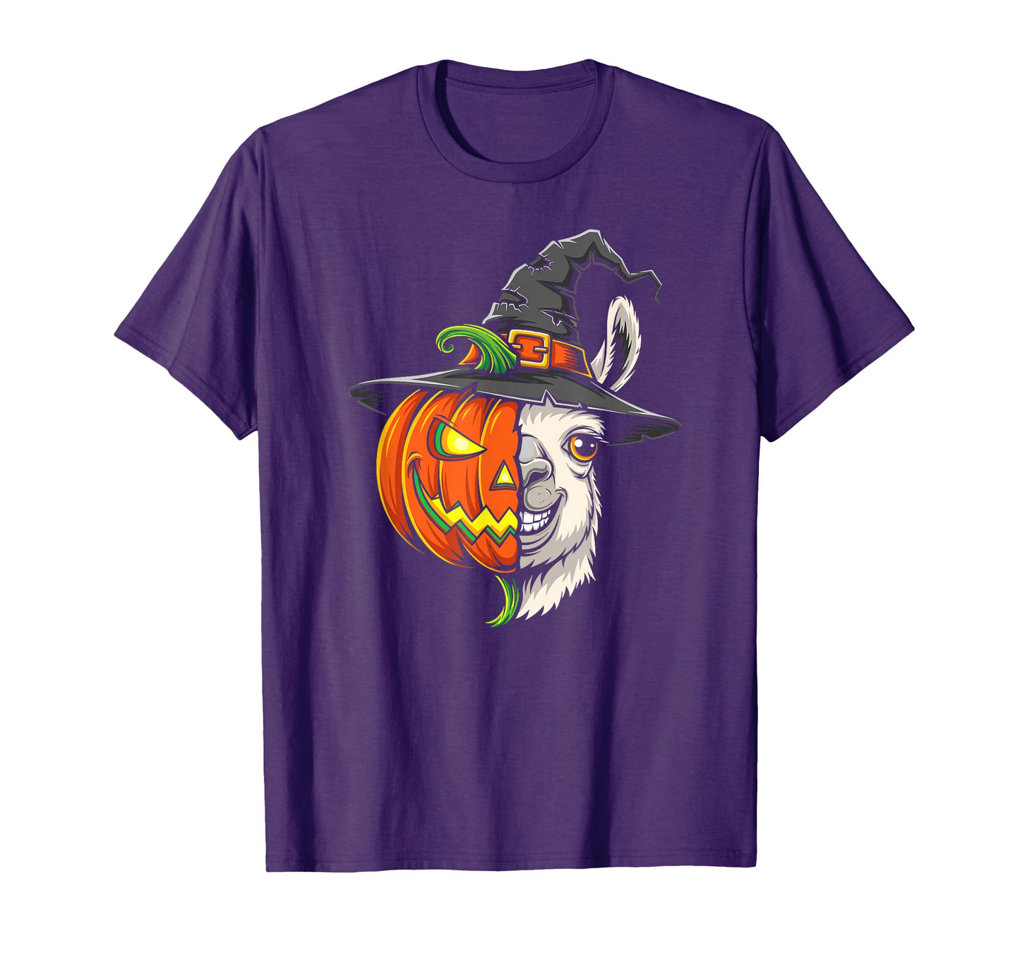 Llama Pumpkin Jack O Lantern Halloween Kids Mens Womens T-Shirt