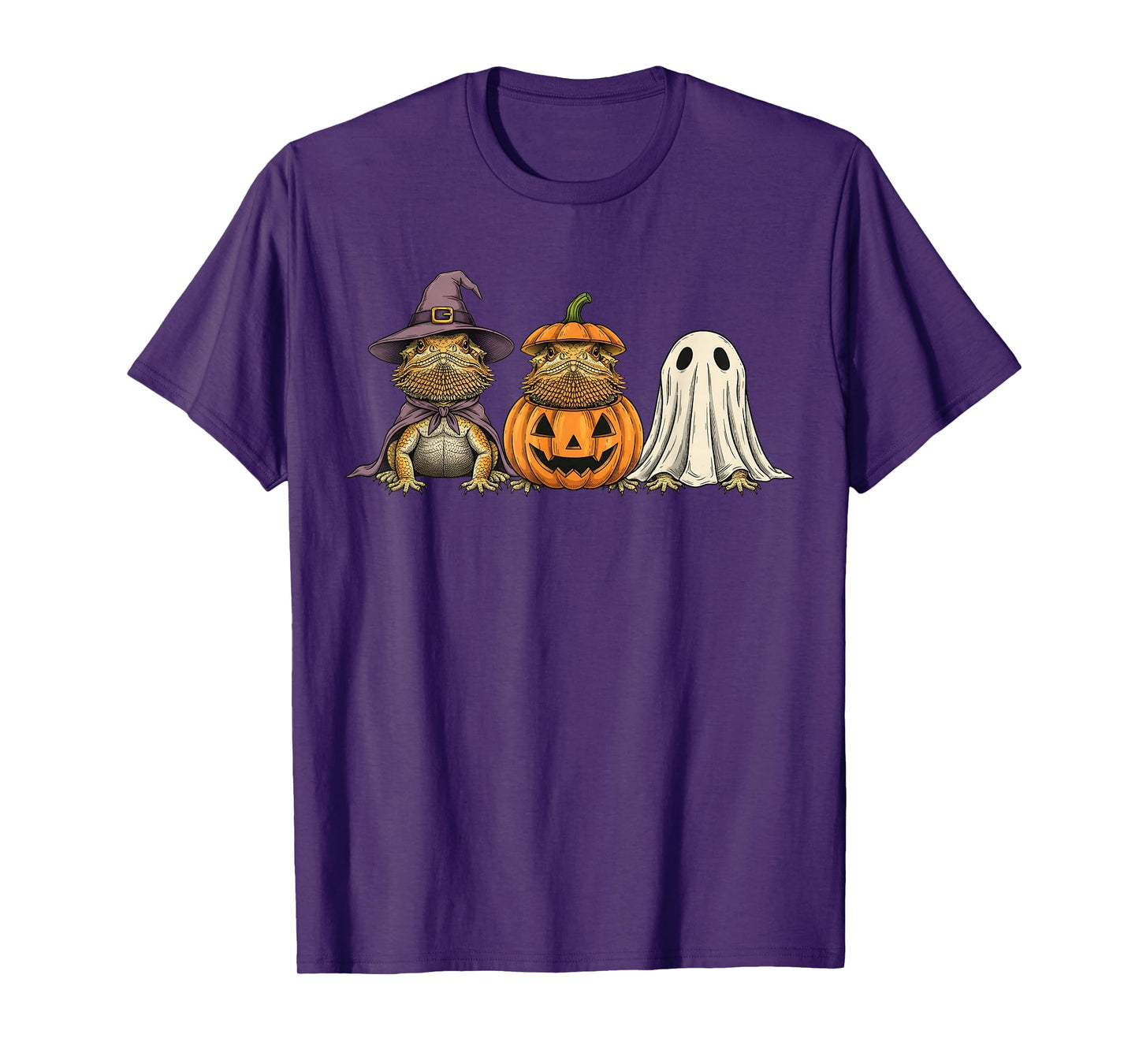 Spooky Ghost Bearded Dragon Lover Pumpkin Halloween T-Shirt