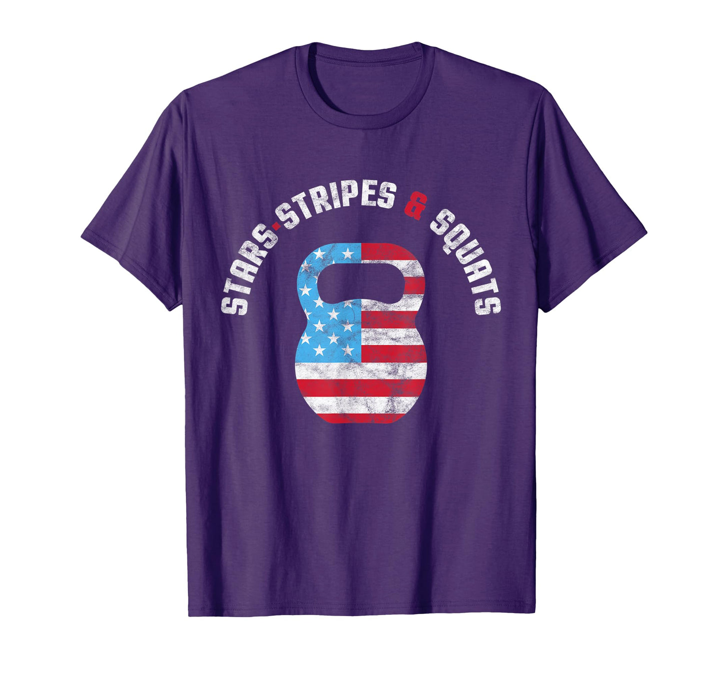 stars stripes and squad Workout Gym USA Flag 4th July T-Shirt