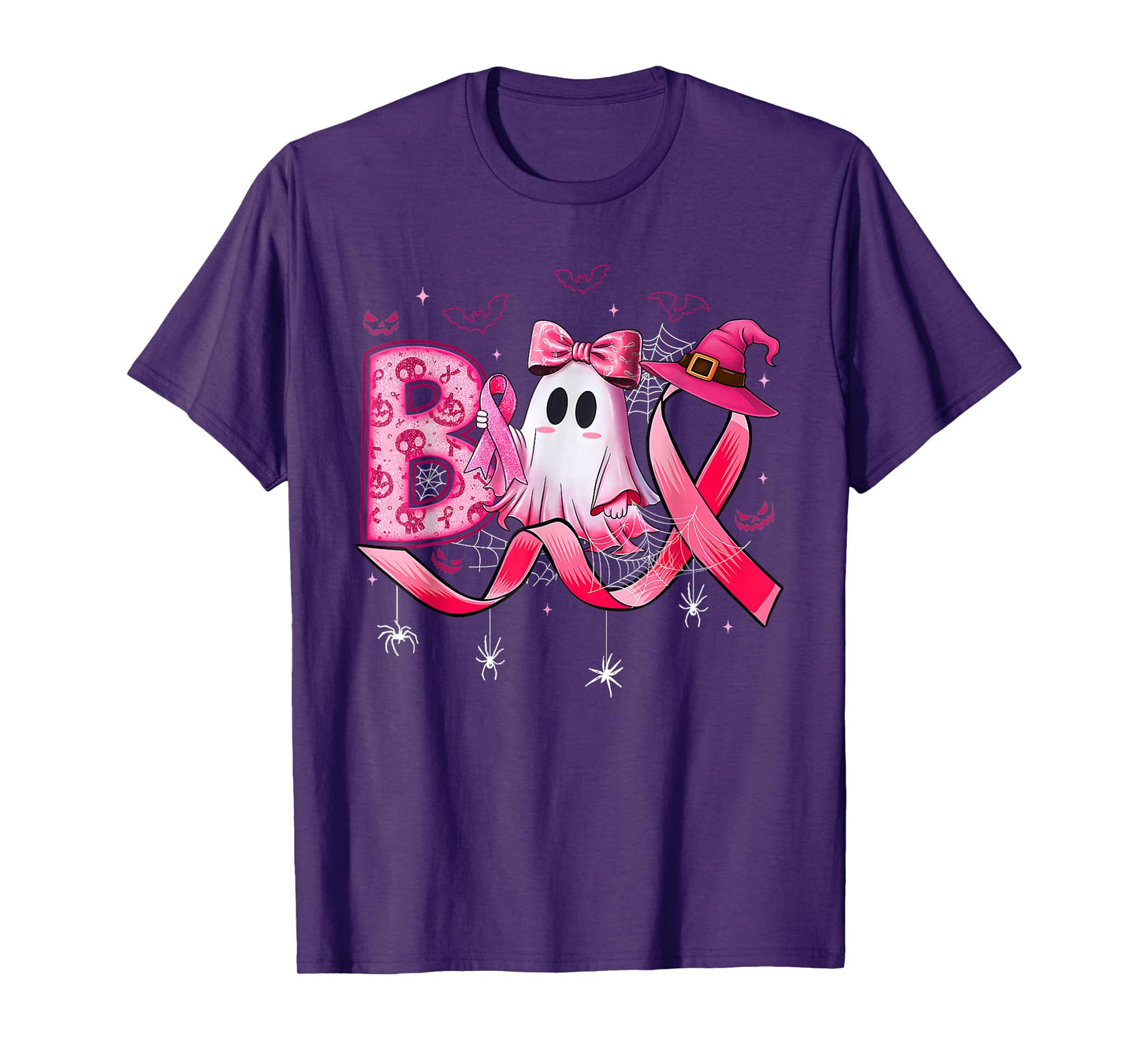 Boo Scare Away Breast Cancer Pink Ribbon T-Shirt
