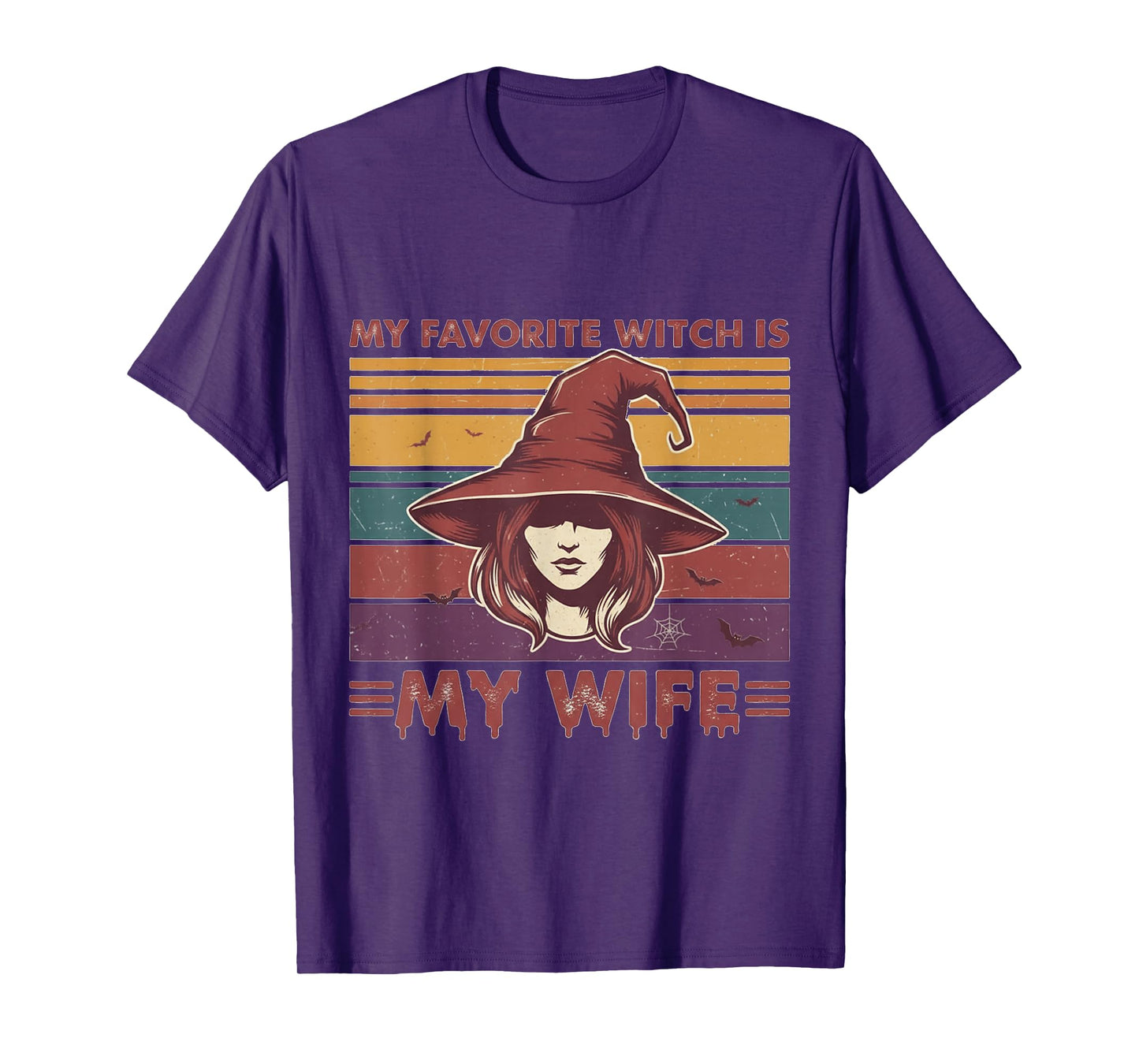 Vintage Retro Funny Halloween My Favorite Witch is My Wife T-Shirt