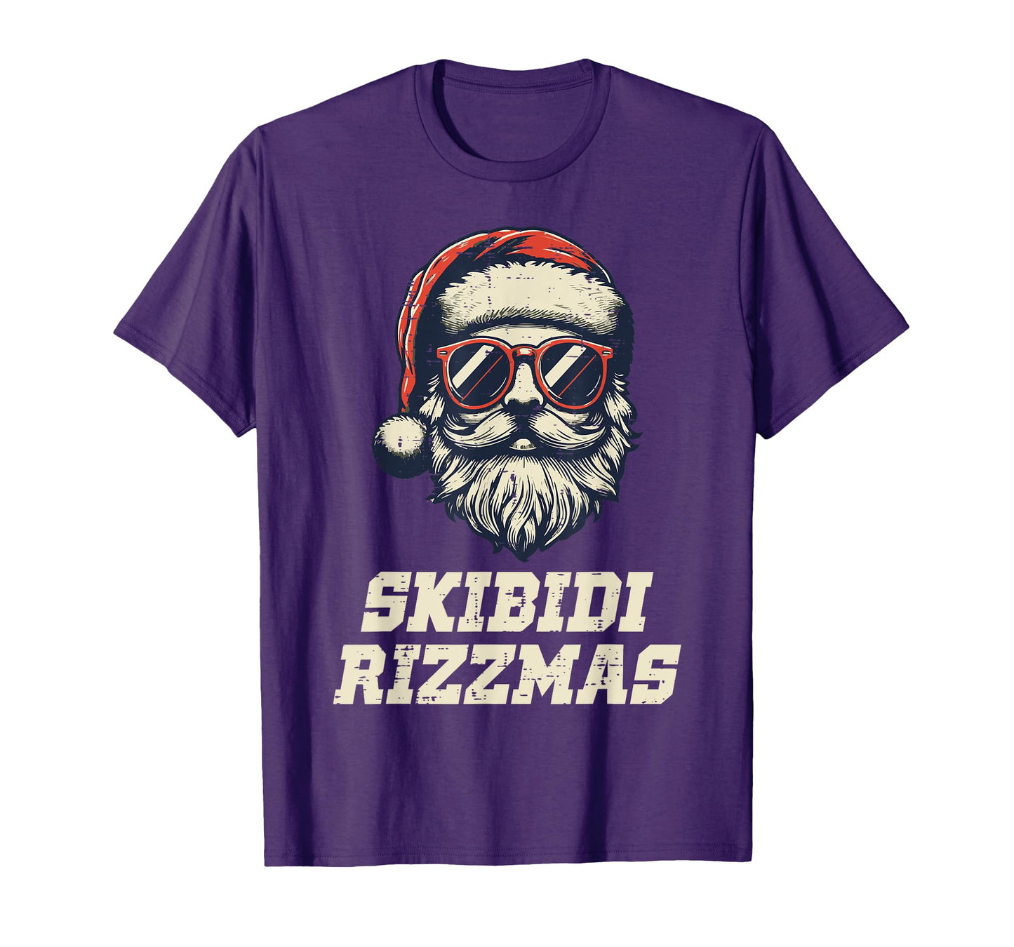 Skibidi Rizzmas Santa Funny Christmas Boys Teens Kids Men T-Shirt