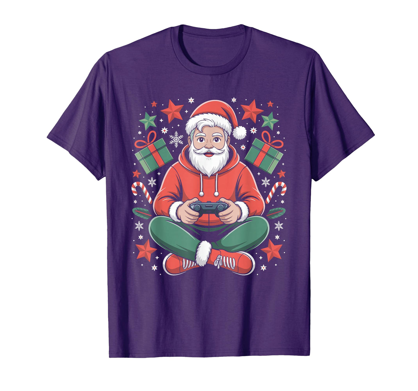 Santa Claus Gamer Christmas Holiday Video Games Gaming Xmas T-Shirt
