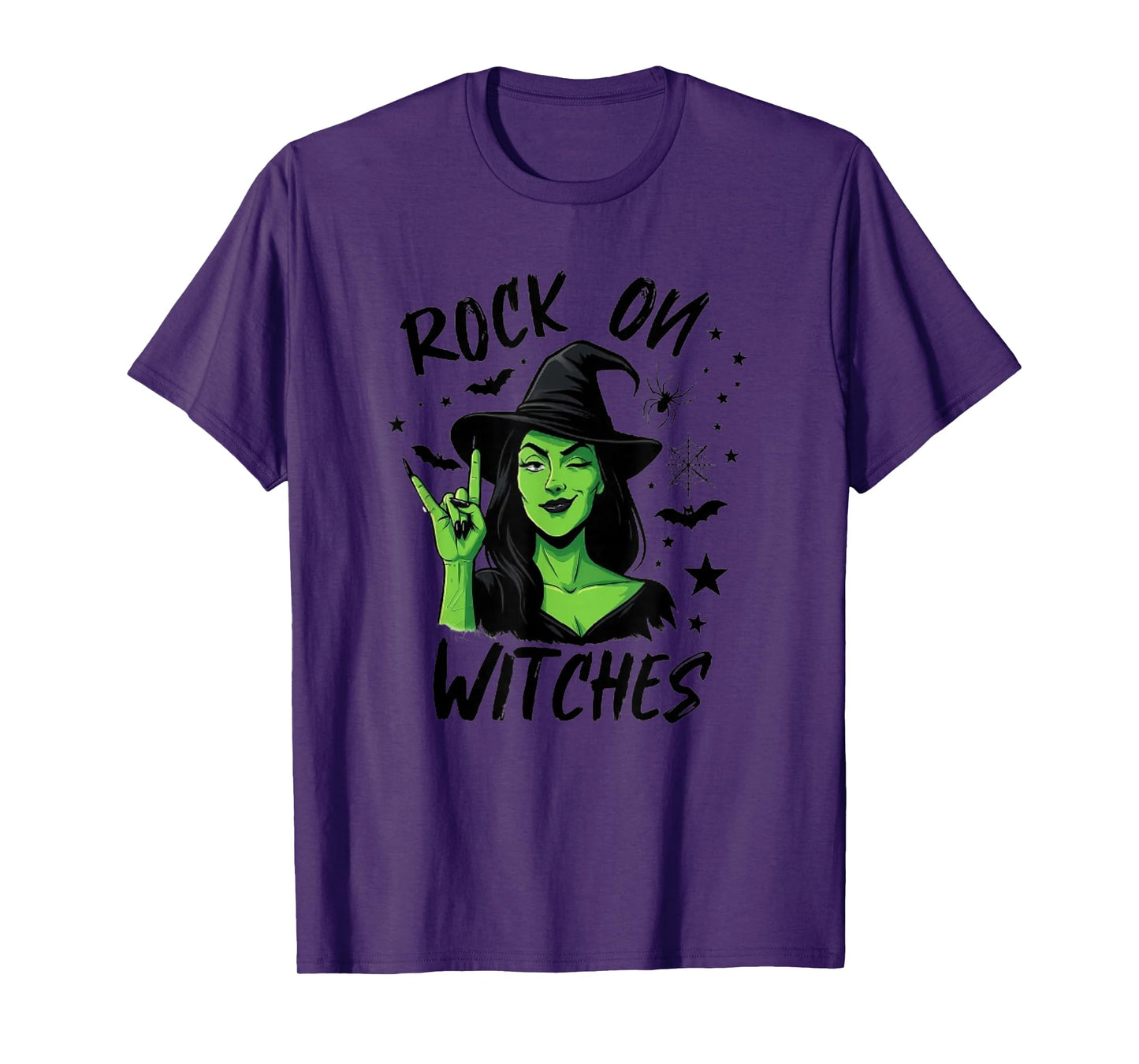 Rock on Witches, Funny Halloween Design T-Shirt