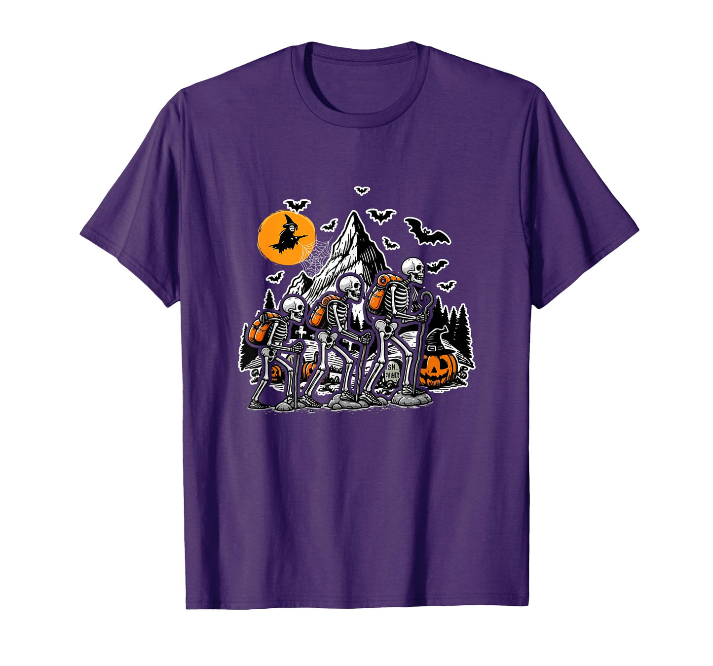 Skeleton Trekking Halloween Costume Sports Lover Family T-Shirt