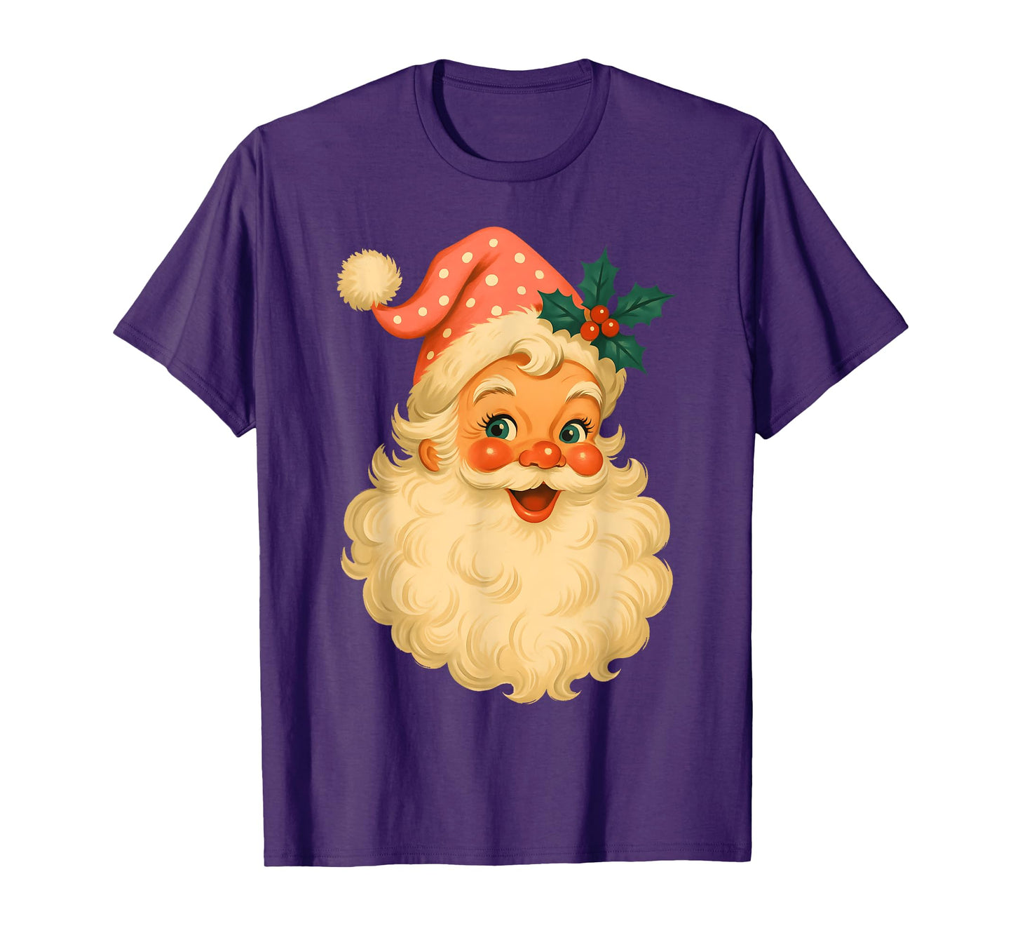 Vintage Santa Claus Merry Christmas Men Women Candy Cane T-Shirt