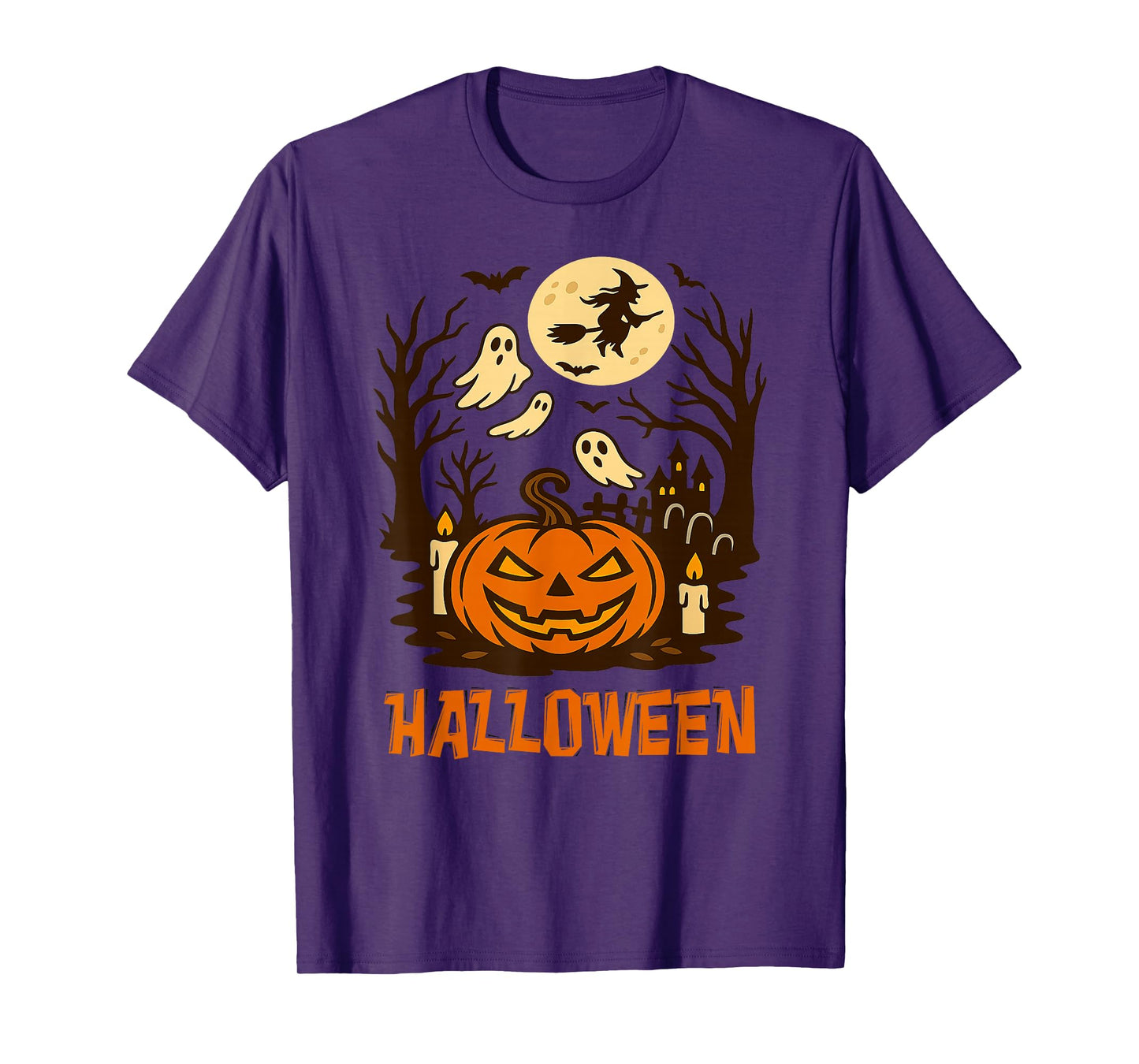 Funny Scary Halloween Party Pumpkin Men Women Kids T-Shirt