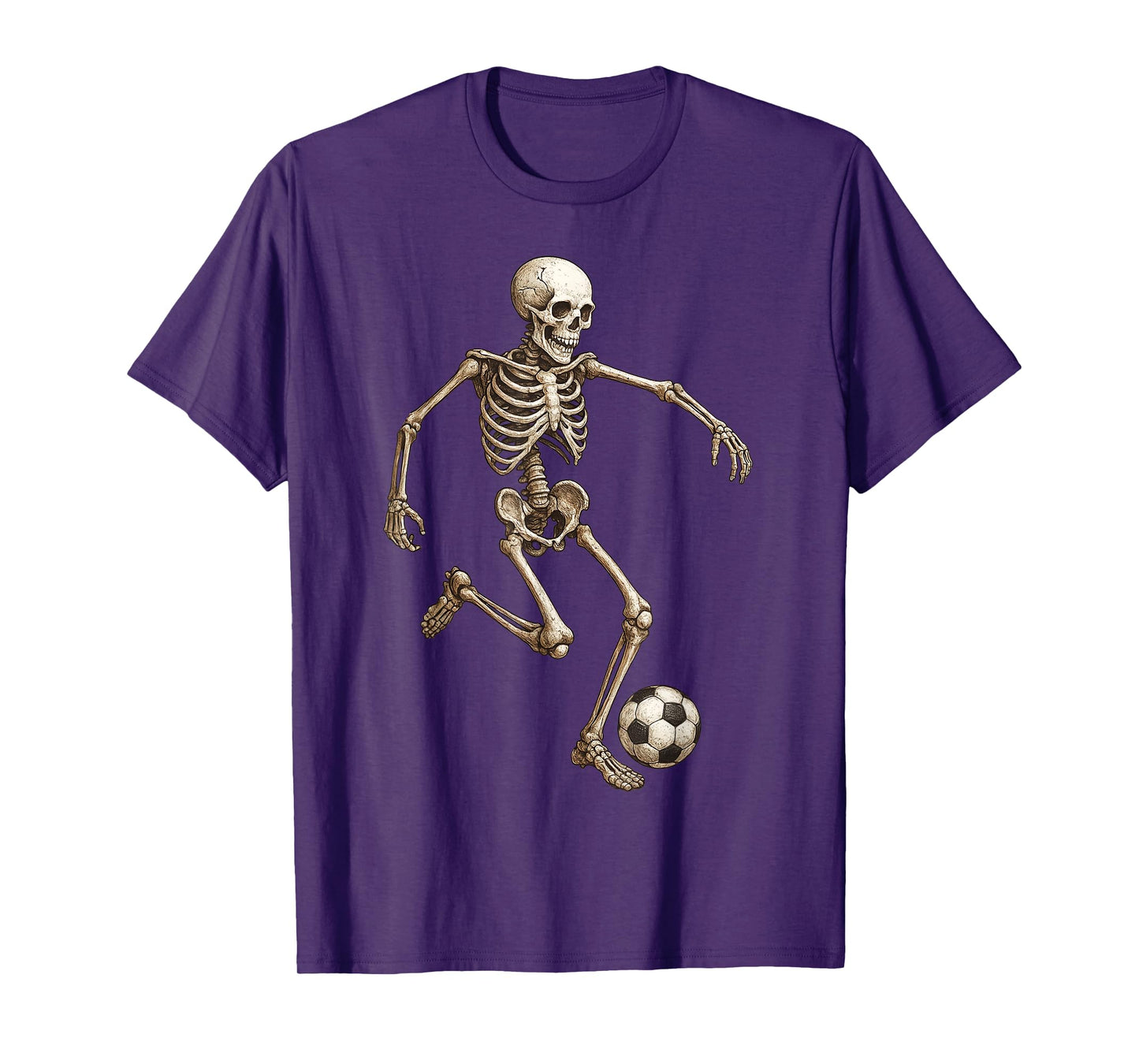 Skeleton Soccer Retro Halloween Costume Funny Men Boys Kids T-Shirt