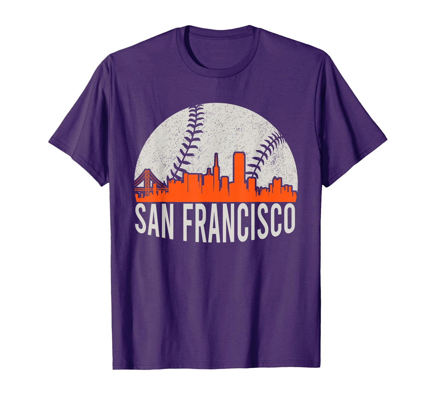 Vintage San Francisco Skyline Baseball Present Men Women T-Shirt