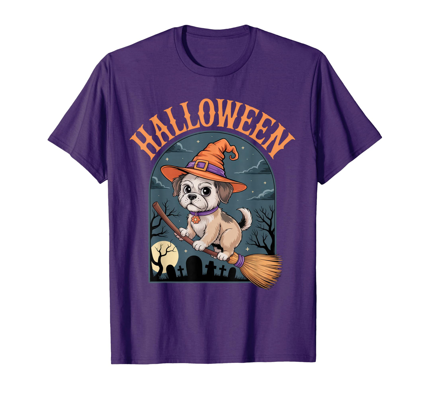 Halloween Dog Lovers Witchy Canine Fun Autumn Celebration T-Shirt