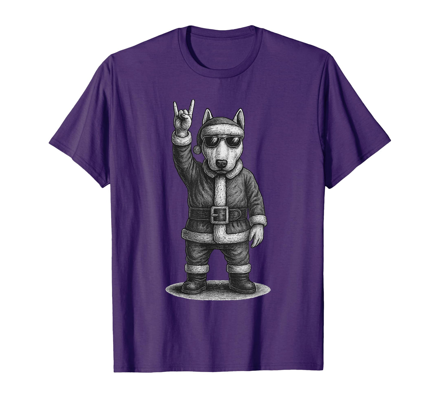 English Bull Terrier Rock Music Christmas Dog Lover T-Shirt