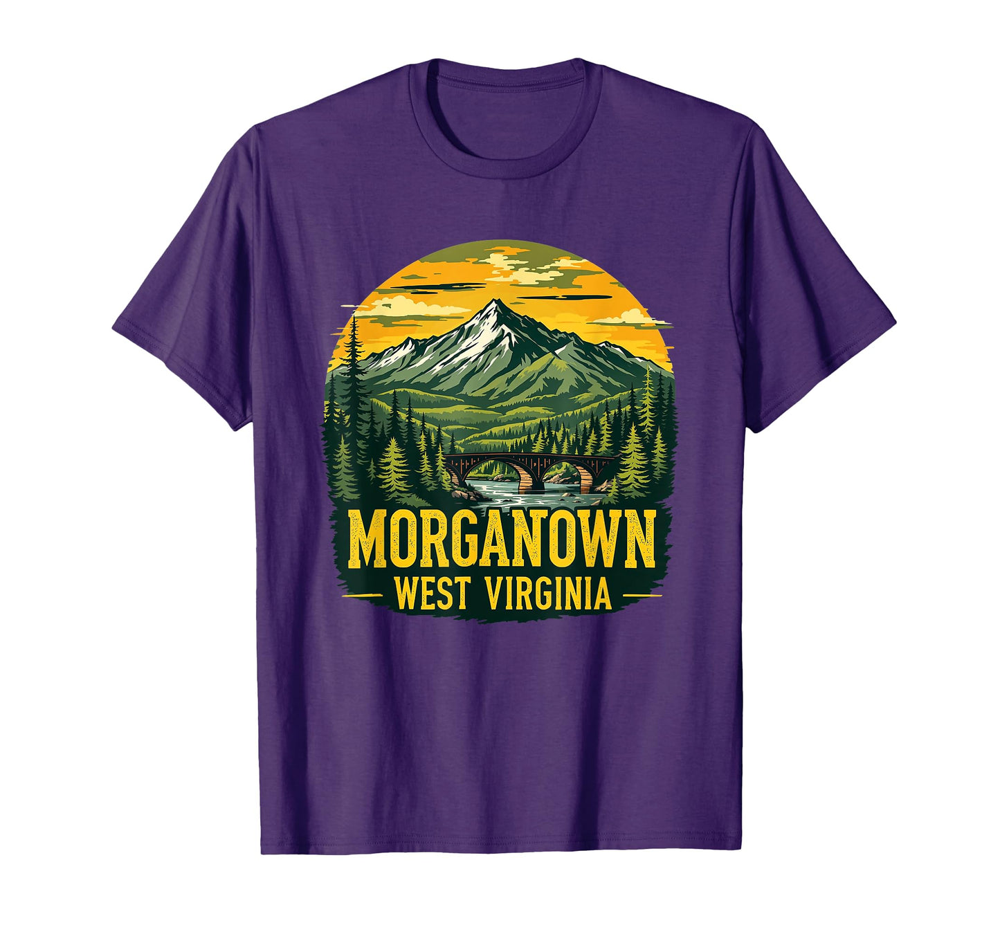 Morgantown Skyline Vintage Morgantown West Virginia Nature T-Shirt