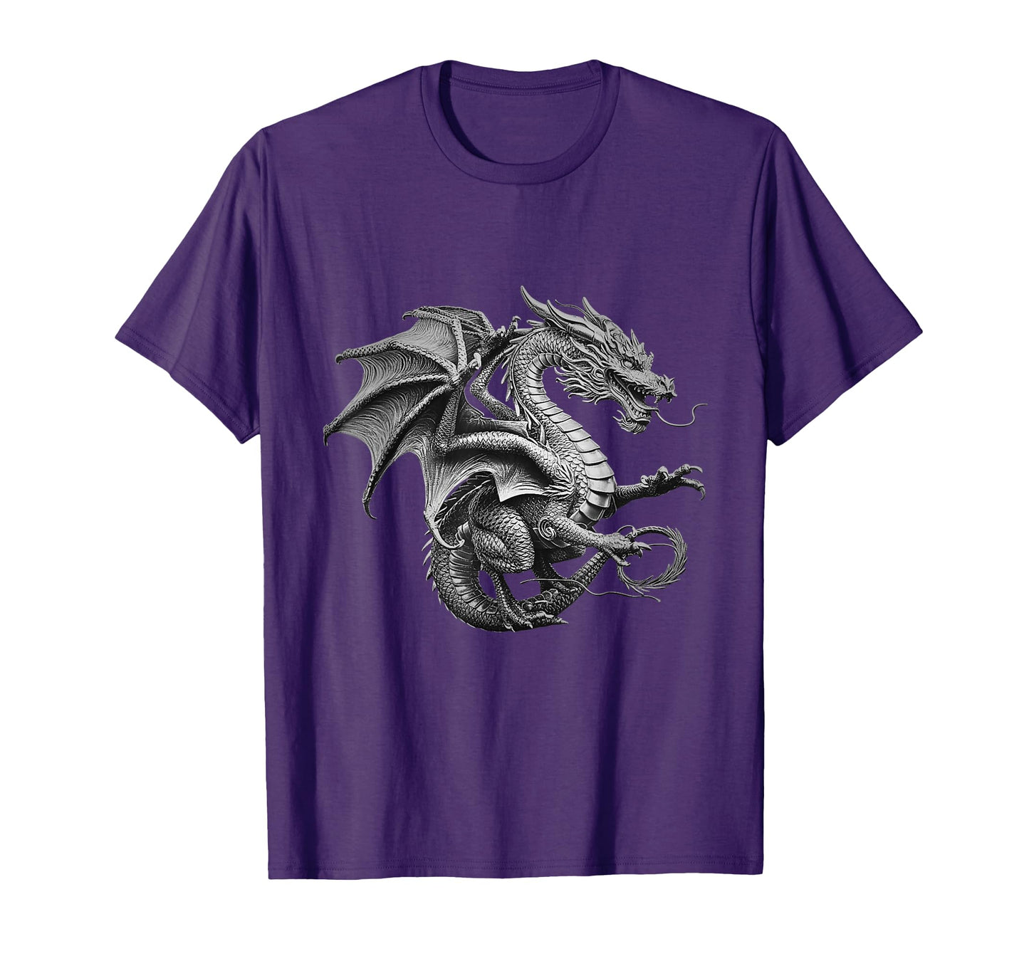 Vintage Dragon Art Silver Dragon Design T-Shirt