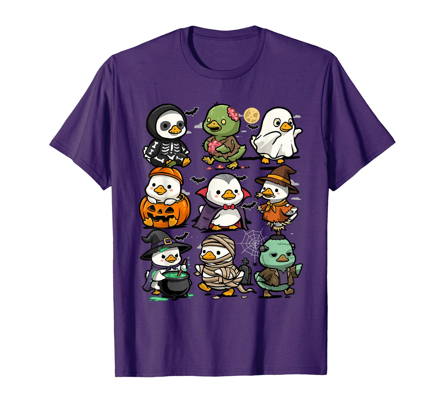 Halloween Ducks Funny Spooky Duck Ghost Vampire Creepy T-Shirt