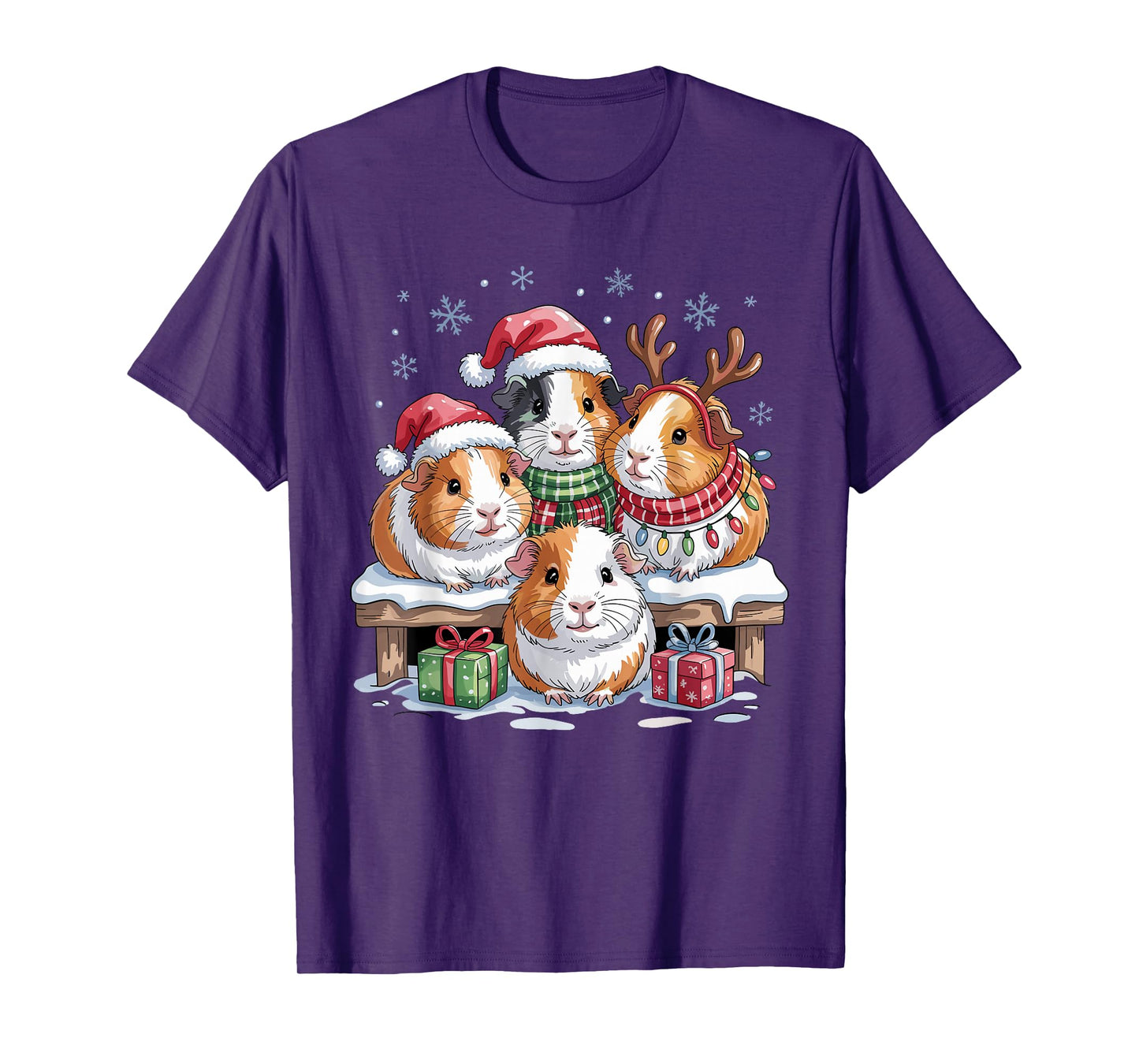 Guinea Pig Christmas Cute Pet Lovers Funny Holiday Pajamas T-Shirt