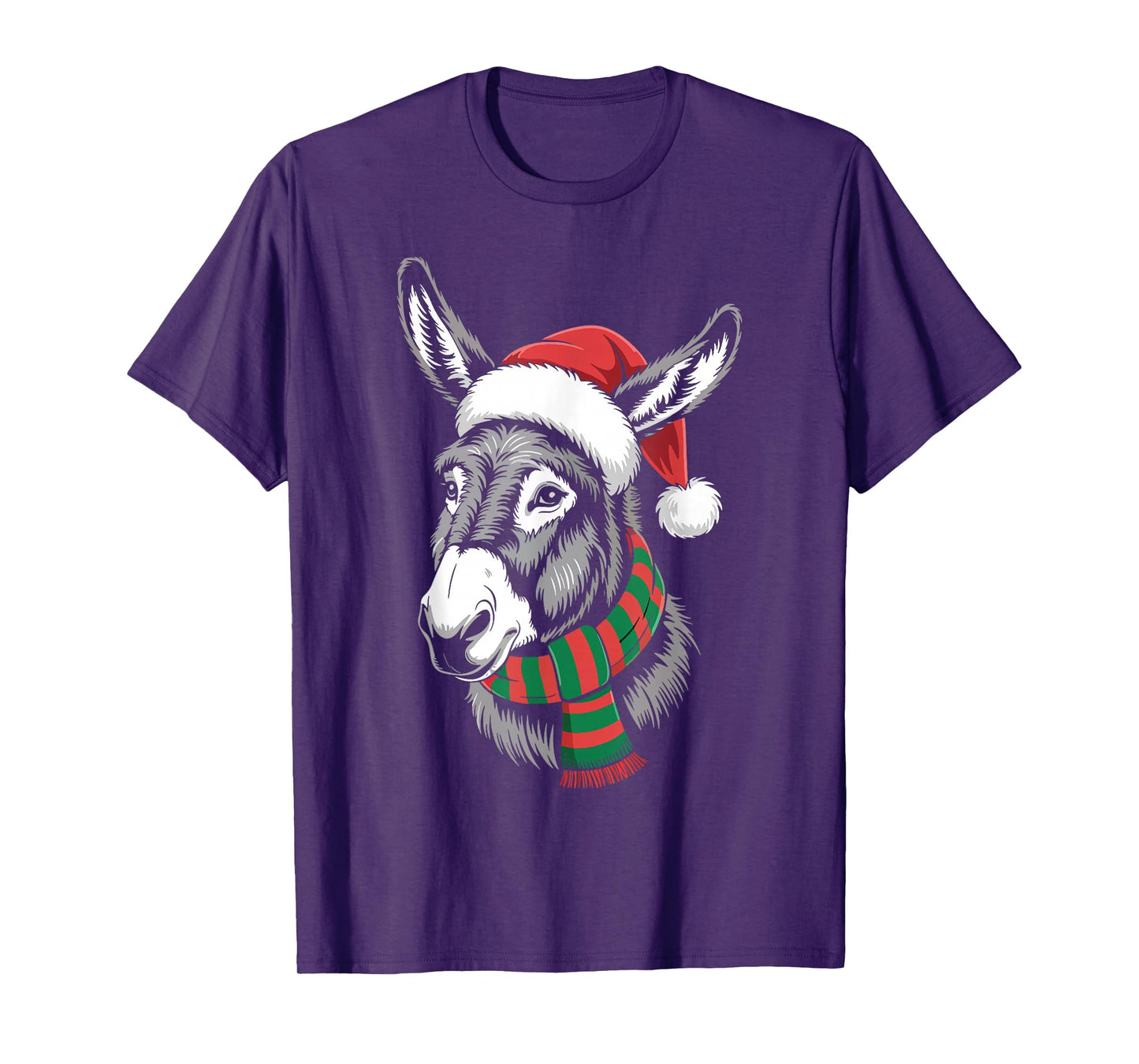 Donkey Xmas Santa Hat Scarf Christmas Costume T-Shirt