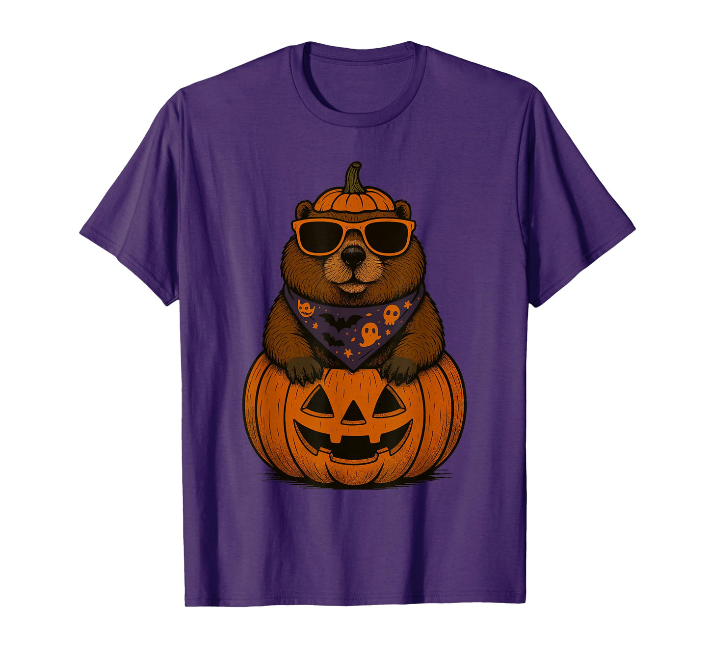 Spooky Groundhog Pumpkin Halloween T-Shirt