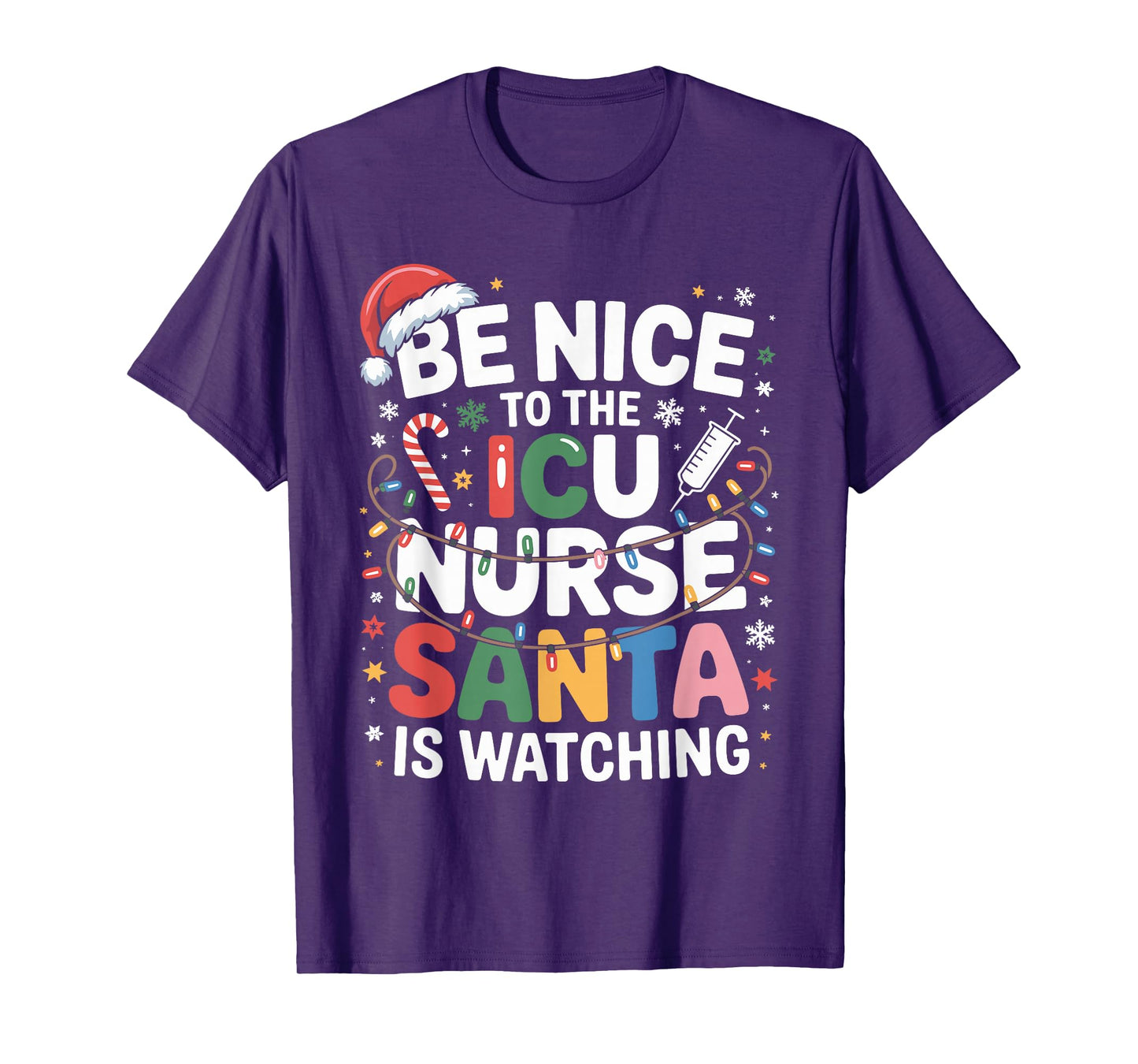 Funny ICU Nurse Christmas Critical Care Nurse Xmas T-Shirt
