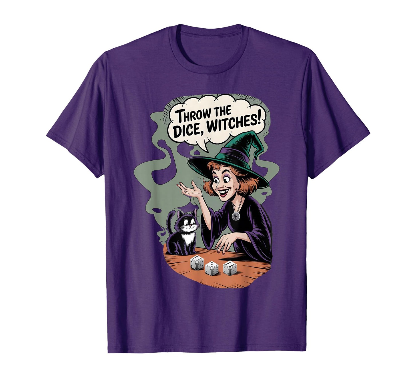 Throw The Dice Witches for Women Bunco Halloween Party T-Shirt