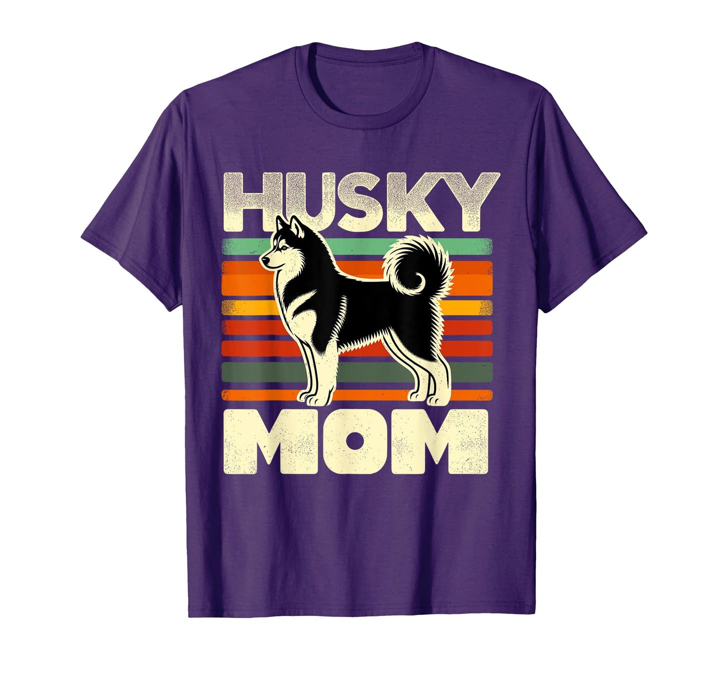 Retro Husky Mom Dog Mother Pet Siberian Huskies Mama T-Shirt