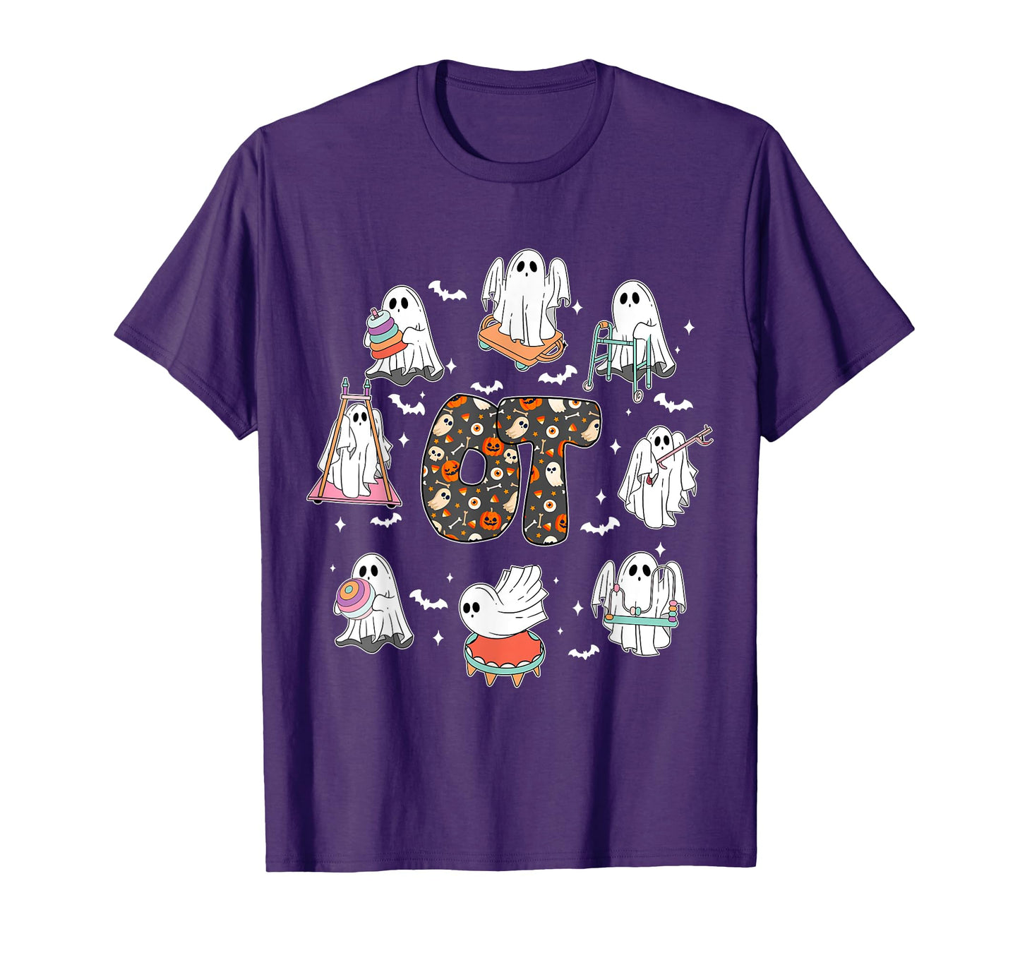 Retro Ot Occupational Therapist Ghost Halloween Therapy T-Shirt