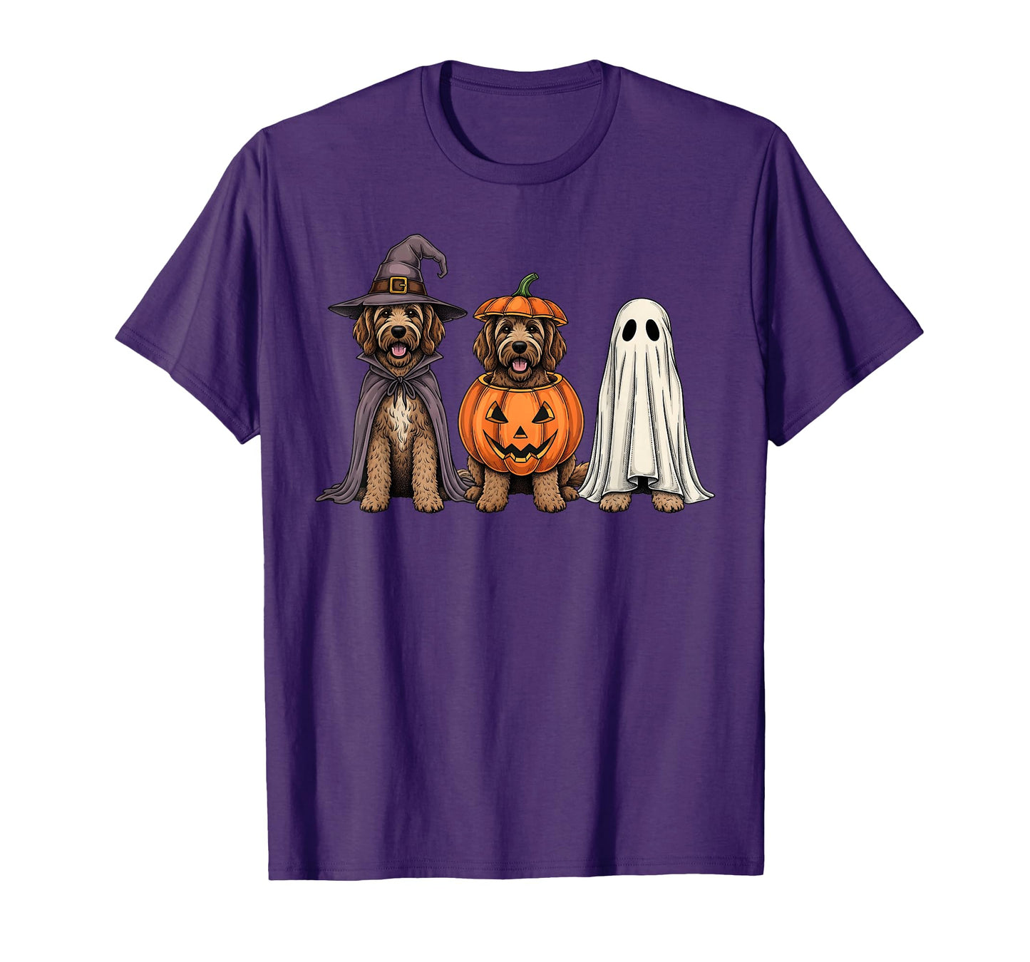 Spooky Ghost Goldendoodle Pumpkin Halloween Doodle Dog Lover T-Shirt