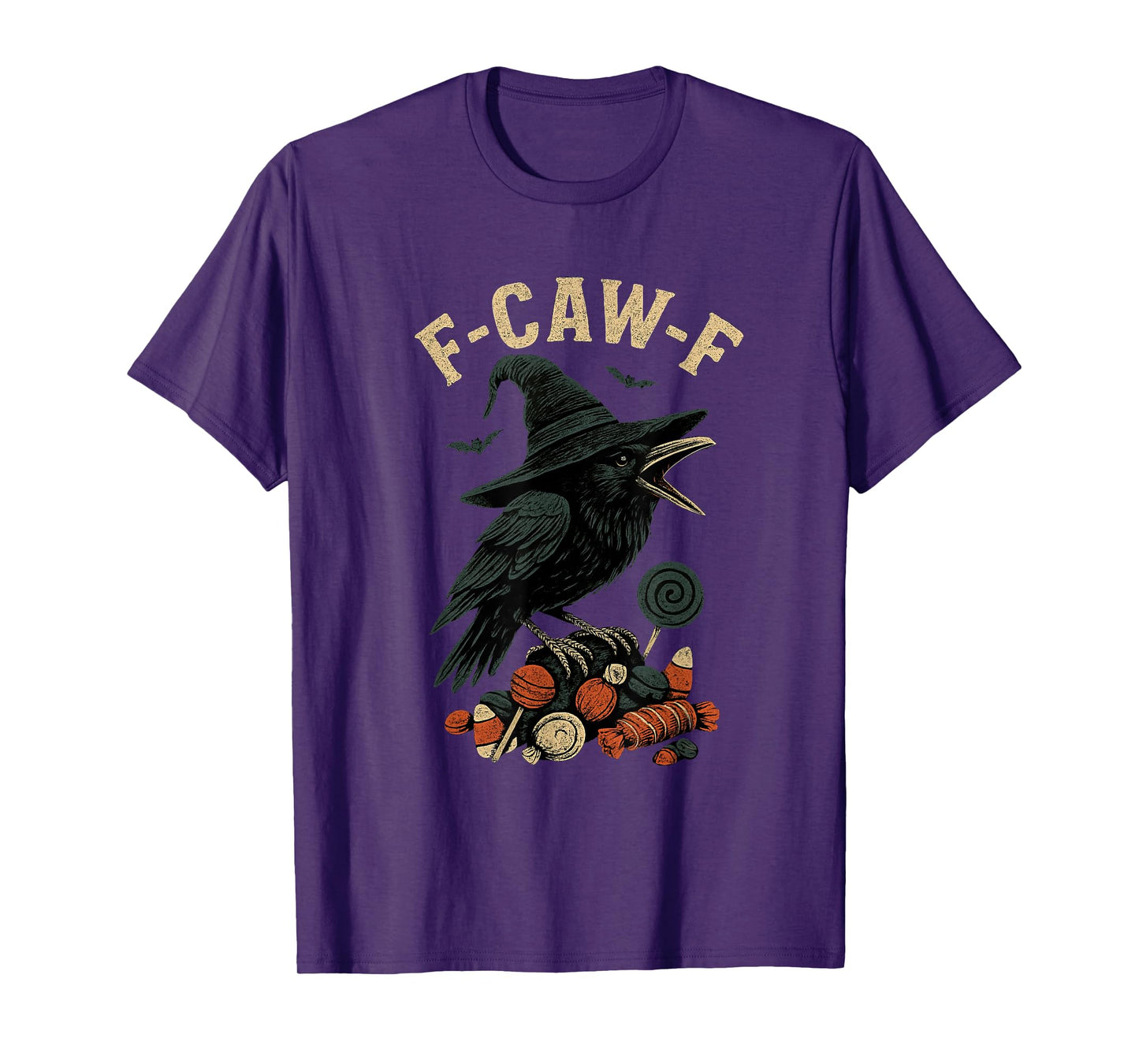Halloween F Caw F Crow Women F-Caw-F Black Bird Witch Candy T-Shirt