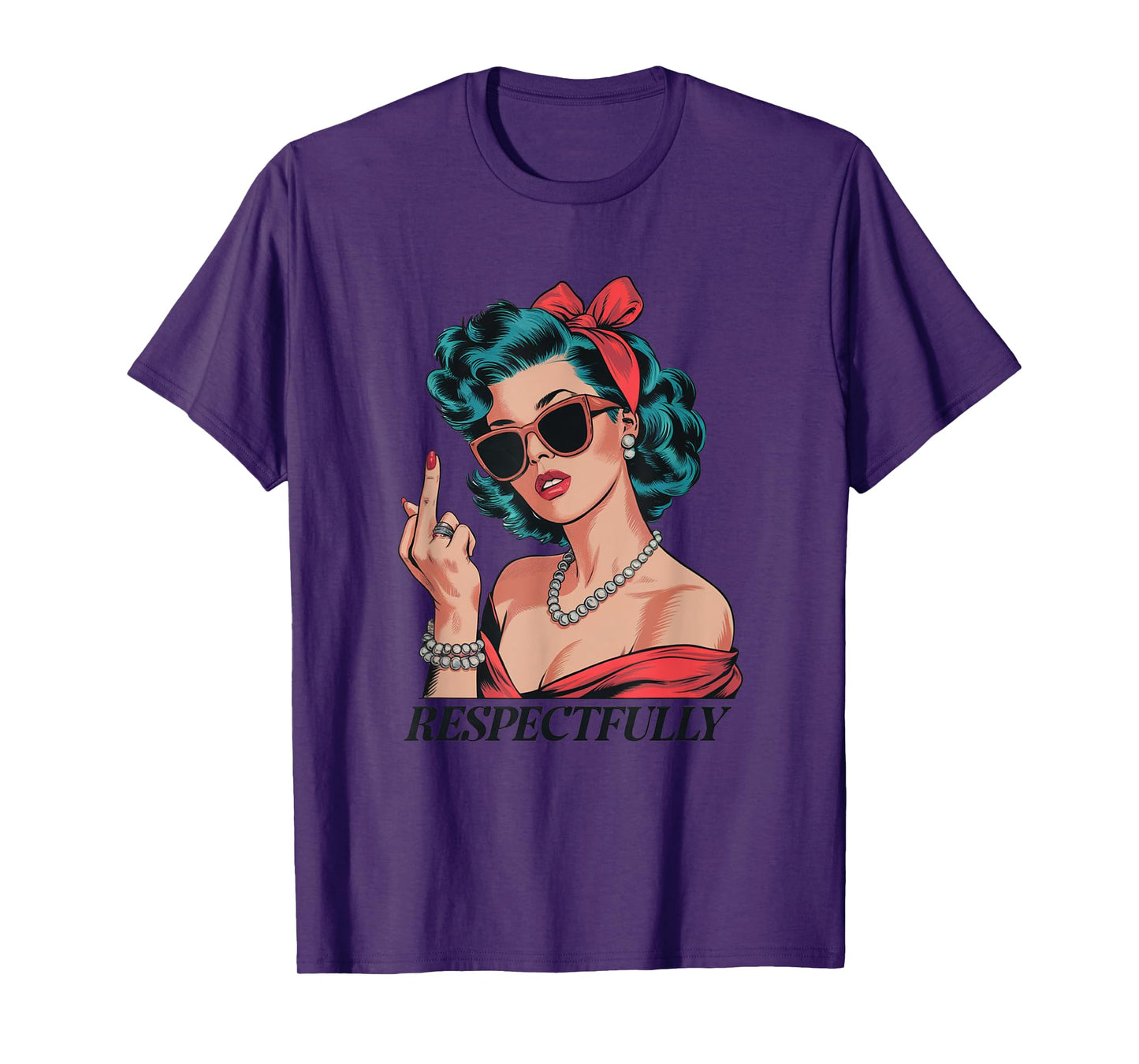 Pinup Girl Saying No Retro Sass Funny Attitude Design T-Shirt