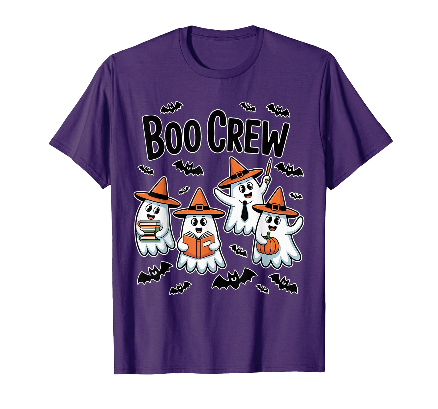 Boo Crew Autumn Halloween Learning School Squad Spooky Funny T-Shirt