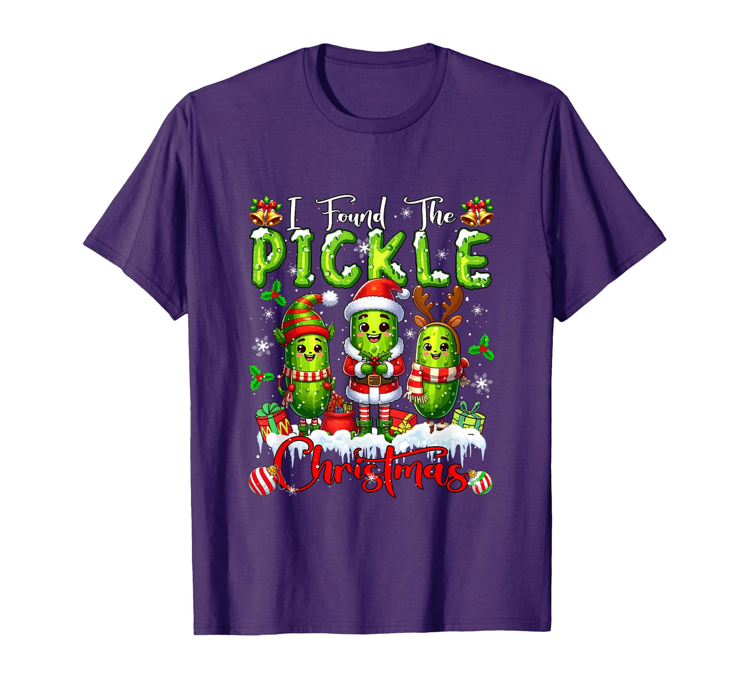 I Found The Pickle Christmas Santa Reindeer Elf Pickles T-Shirt