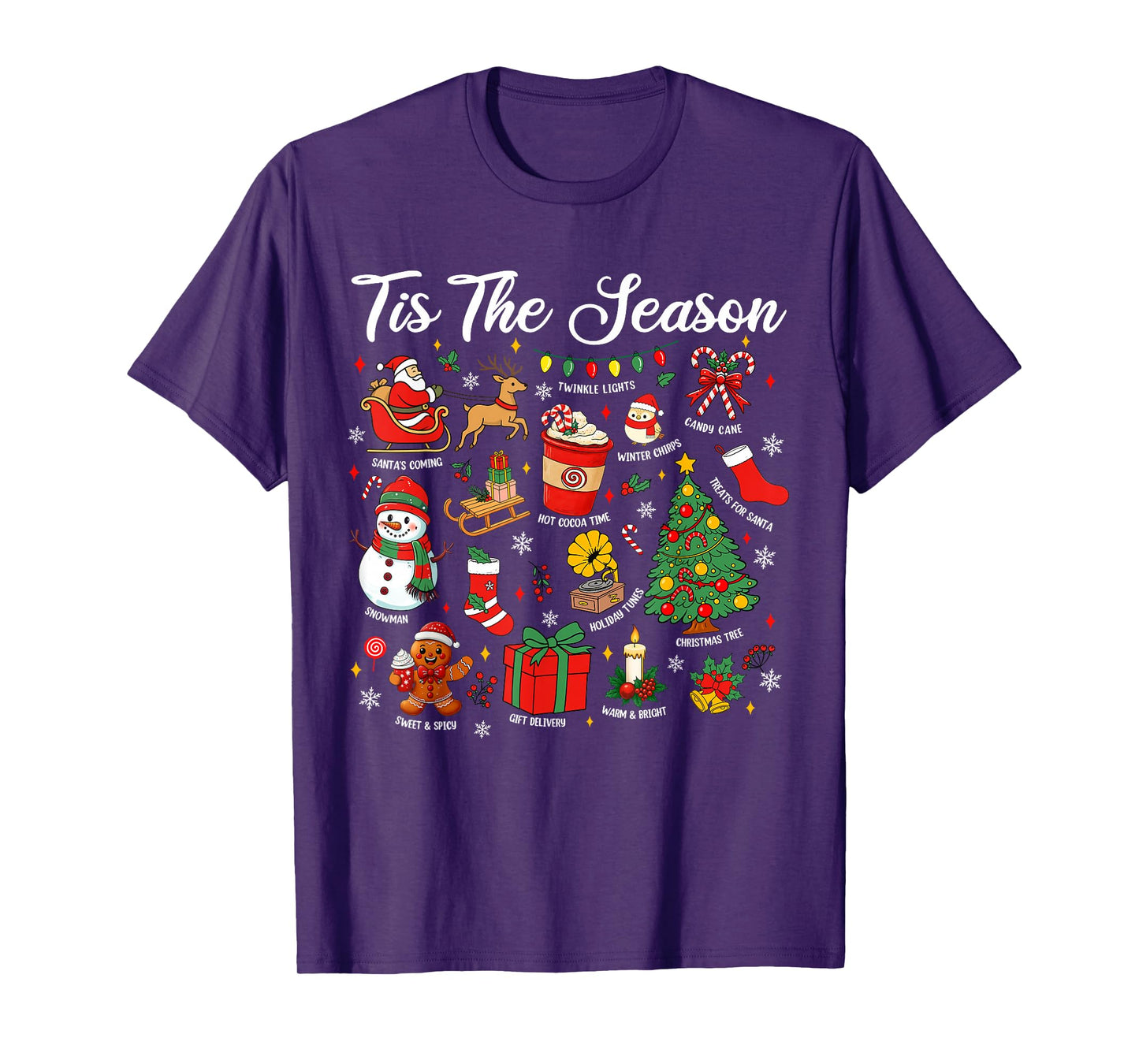 Retro Christmas Tis The Season Christmas Tree Santa Claus T-Shirt