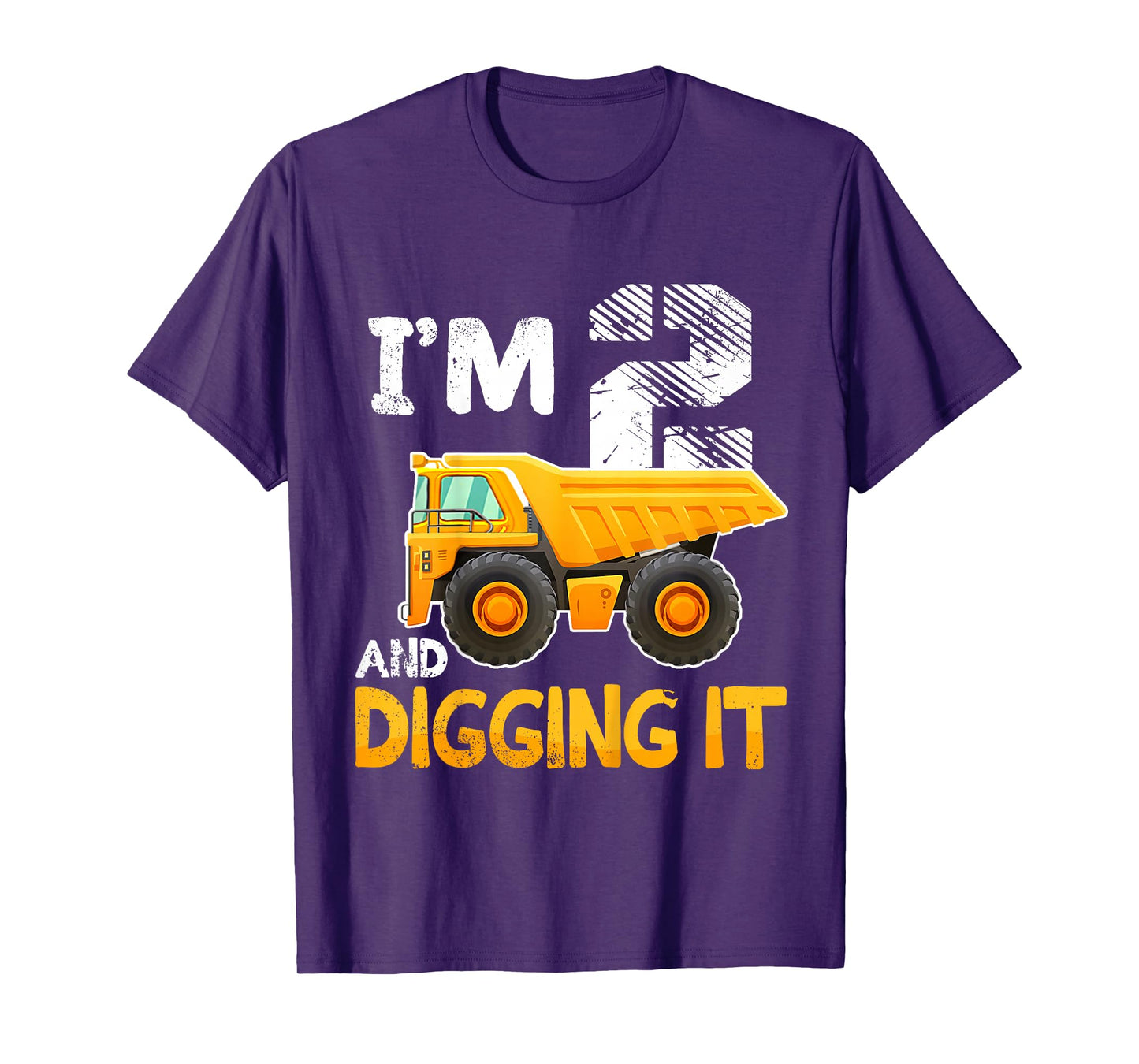Kids Two 2yr 2nd Birthday Boy Construction Truck 2 Years Old Boys T-Shirt