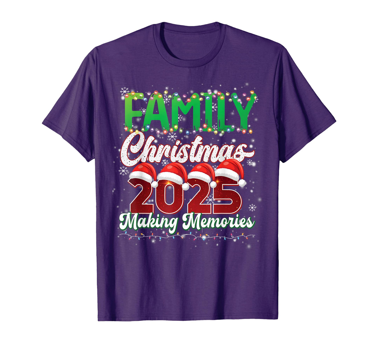 Family Christmas 2025 Matching Squad Santa Hat Funny Xmas T-Shirt