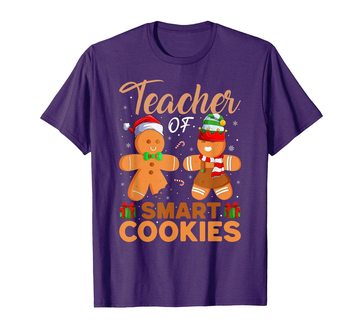 Teacher of Smart Cookies Funny Gingerbread Christmas Pajamas T-Shirt