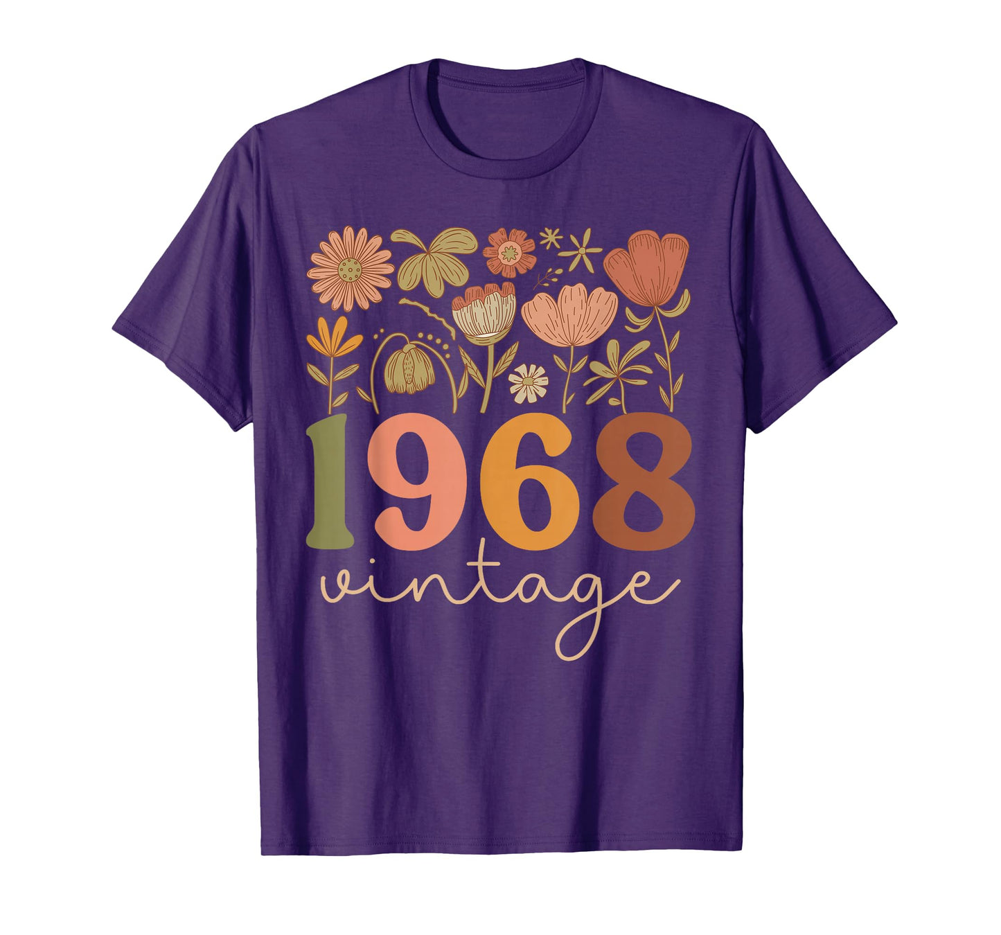 1968 Vintage Wildflower Floral It's My Birthday Women Girls T-Shirt