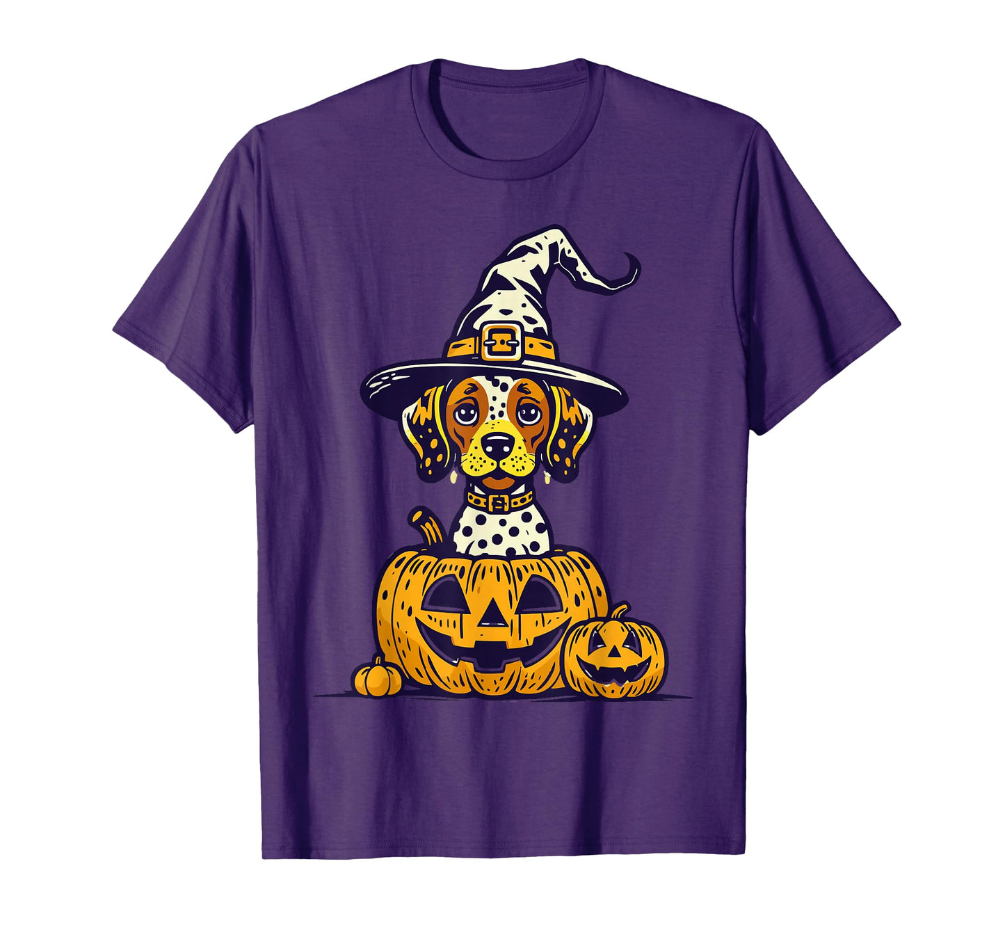Halloween Shorthaired Pointer Dog in Pumpkins Spooky Vibes T-Shirt