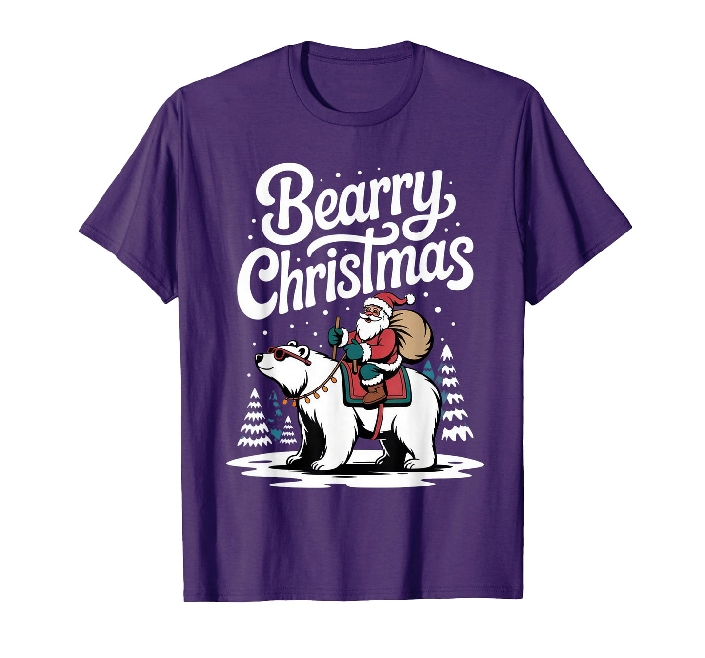 Beary Christmas Polar Bear Santa Fun for Holiday Enthusiasts T-Shirt